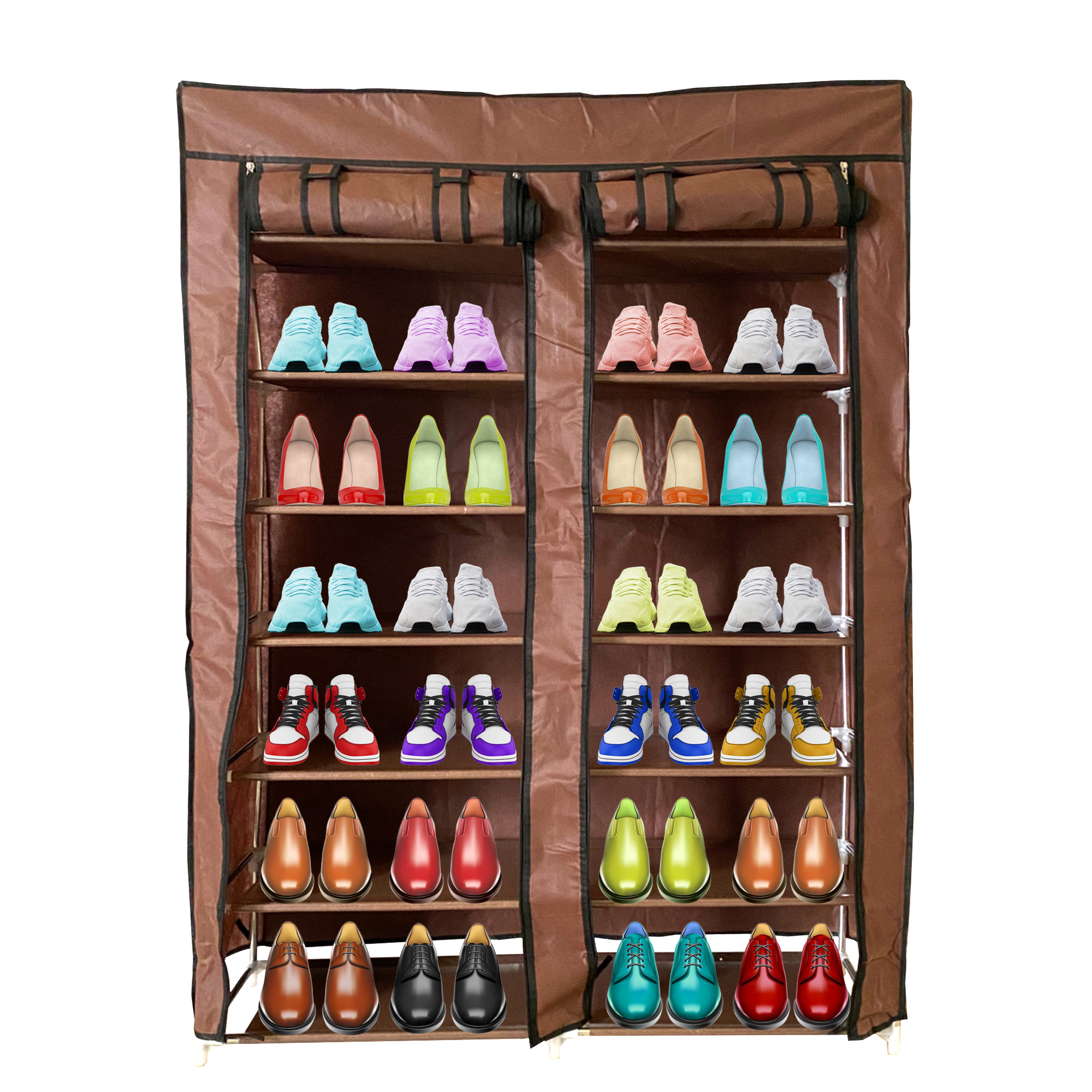 TEMU Armario Zapatero Tela Home Portátil con 7 Baldas Amplias para 42 de Zapatos Armario Tela Zapatero Organizacion Hogar