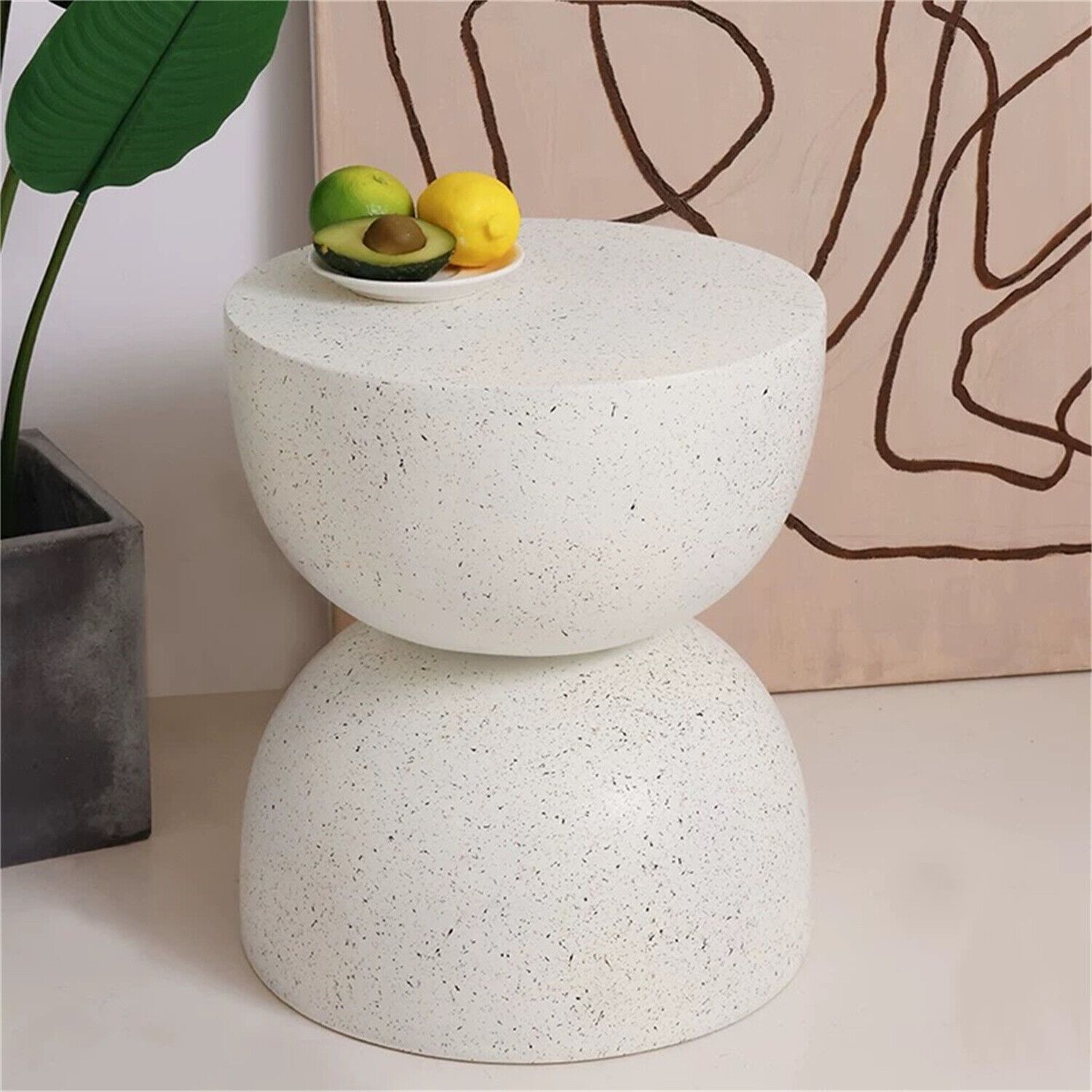 Modern Geometric Concrete Side Table, A Versatile, Lightweight Accent For Living Rooms And Bedrooms