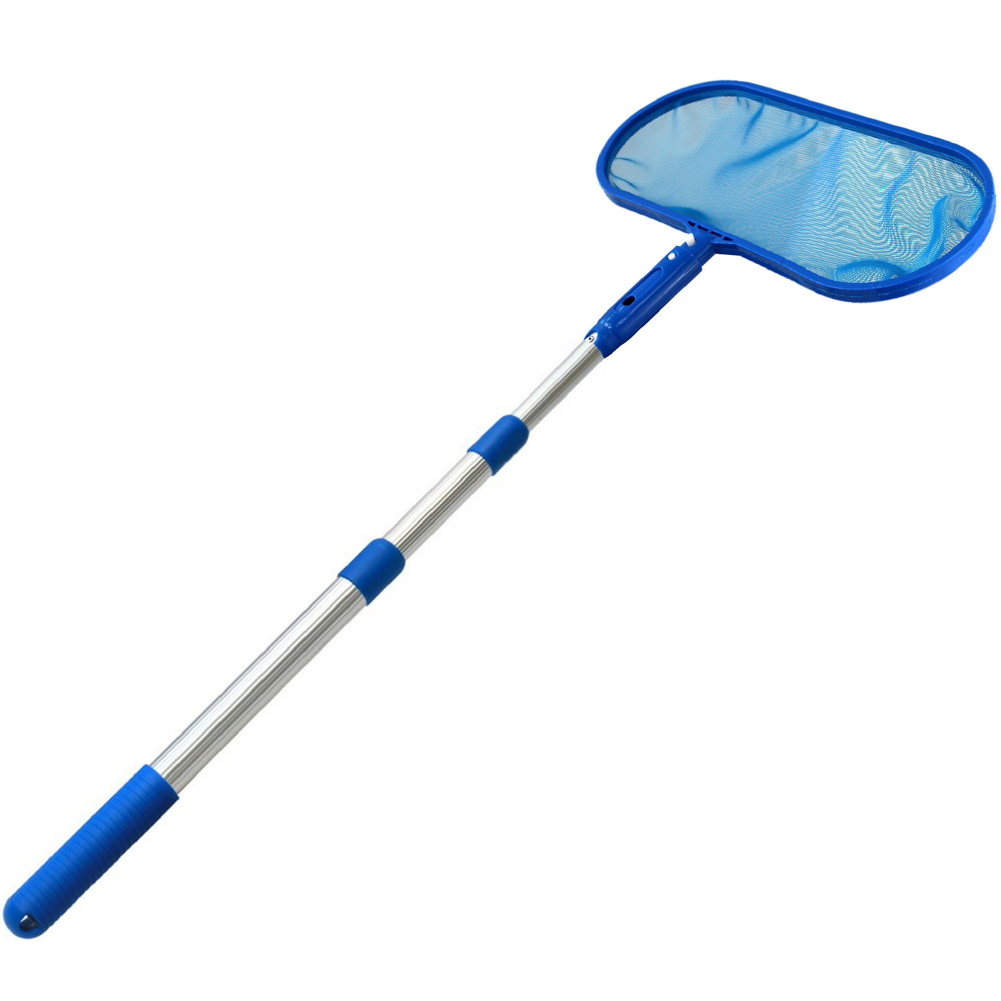 crystals red de limpieza de piscina de metal con mango telescópico extensible para limpieza de piscinas, malla   para estanques, fuentes, bañeras, spas y acuarios