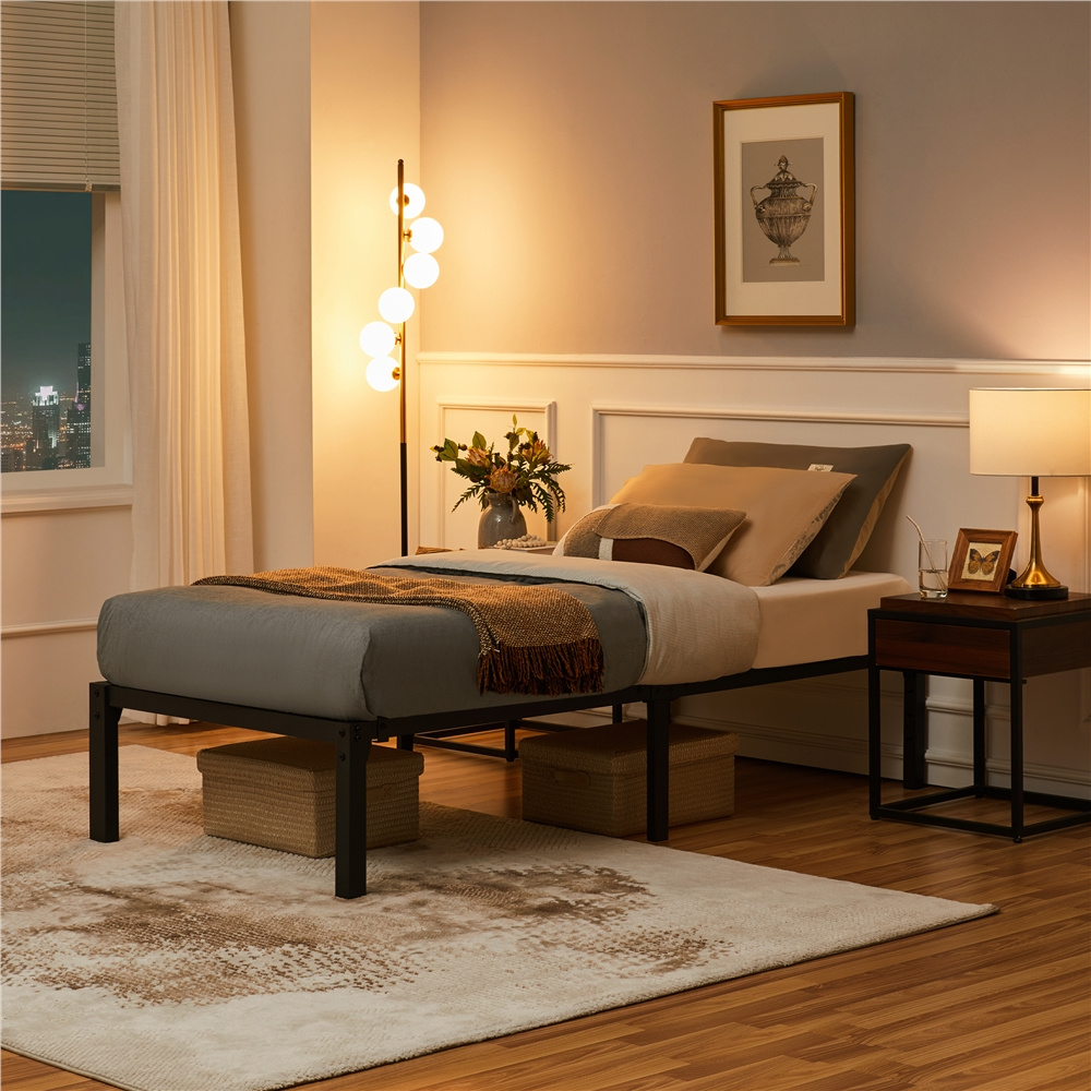 E-shop Costoffs Bettrahmen Designbett Gästebett Bettgestell aus Metall Jugendbett mit Lattenrost Modern Doppelbett Einzelbett fur Schlafzimmer