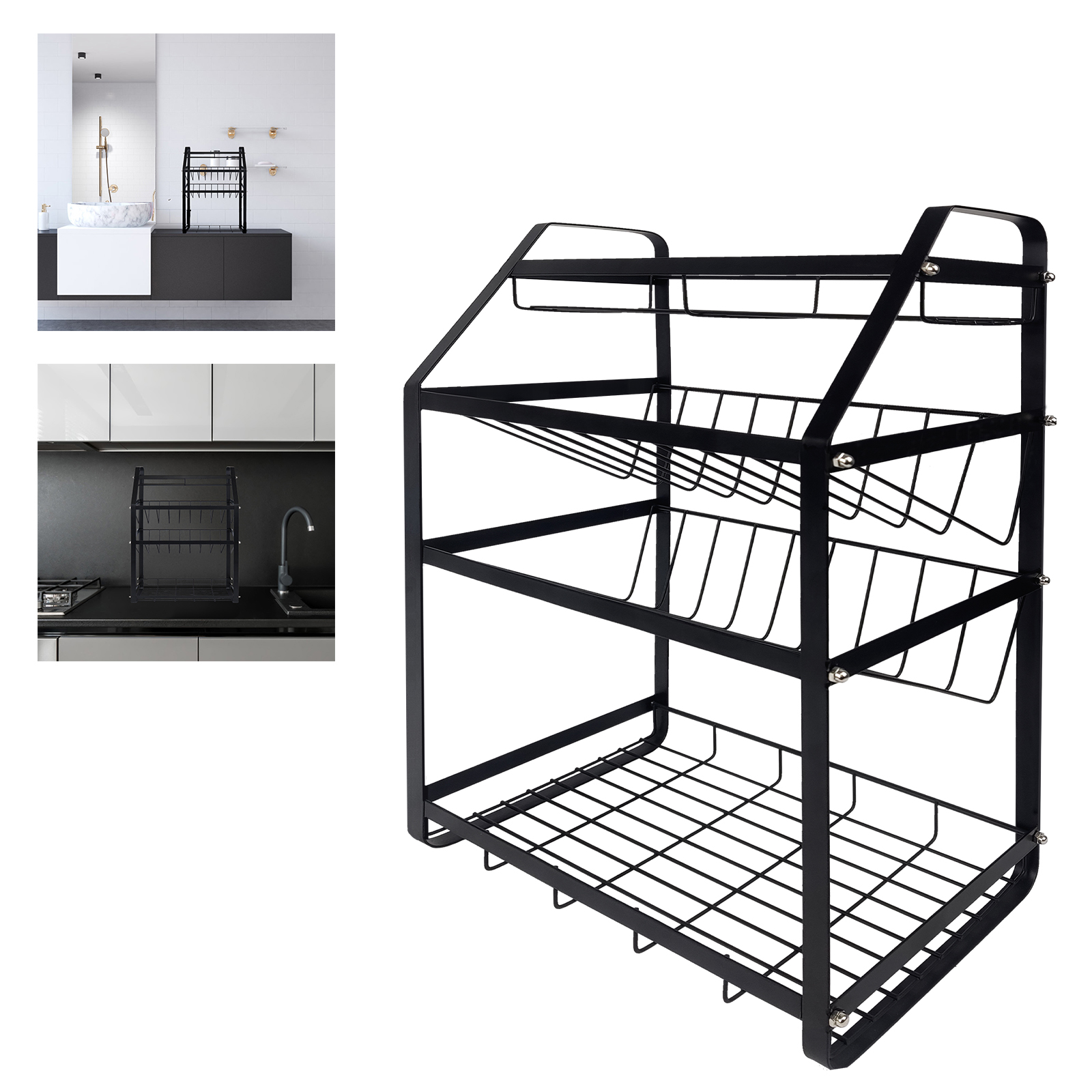 TEMU Spice Rack 4 Tier Metal Shelf Kitchen Organizer Standing Spice Rack Kitchen Shelf Spice Storage For Storing Most Spice Jars