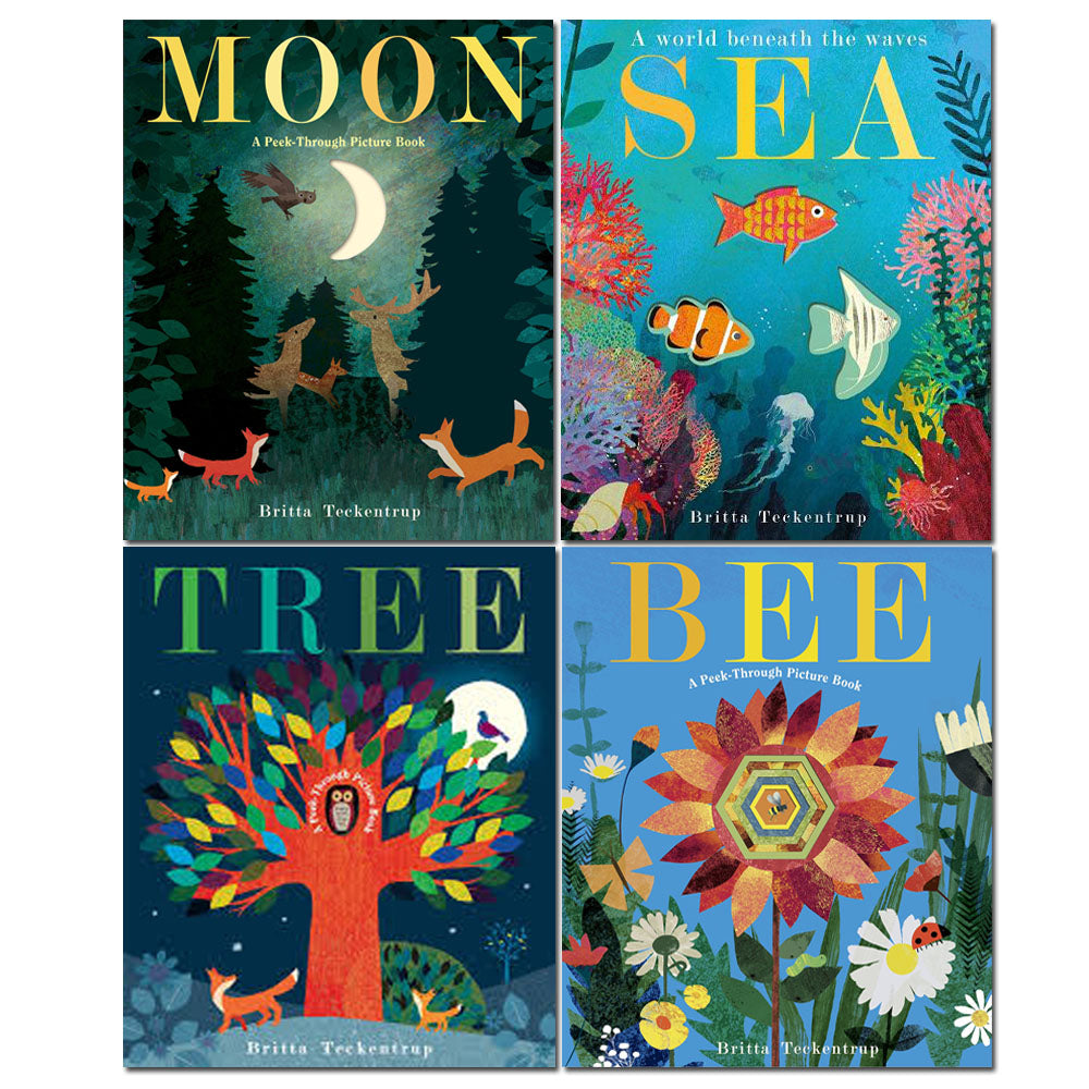 A Peek-Through 4 Nature Picture Book Set By Britta Teckentrup - Age 2-5 - Paperback