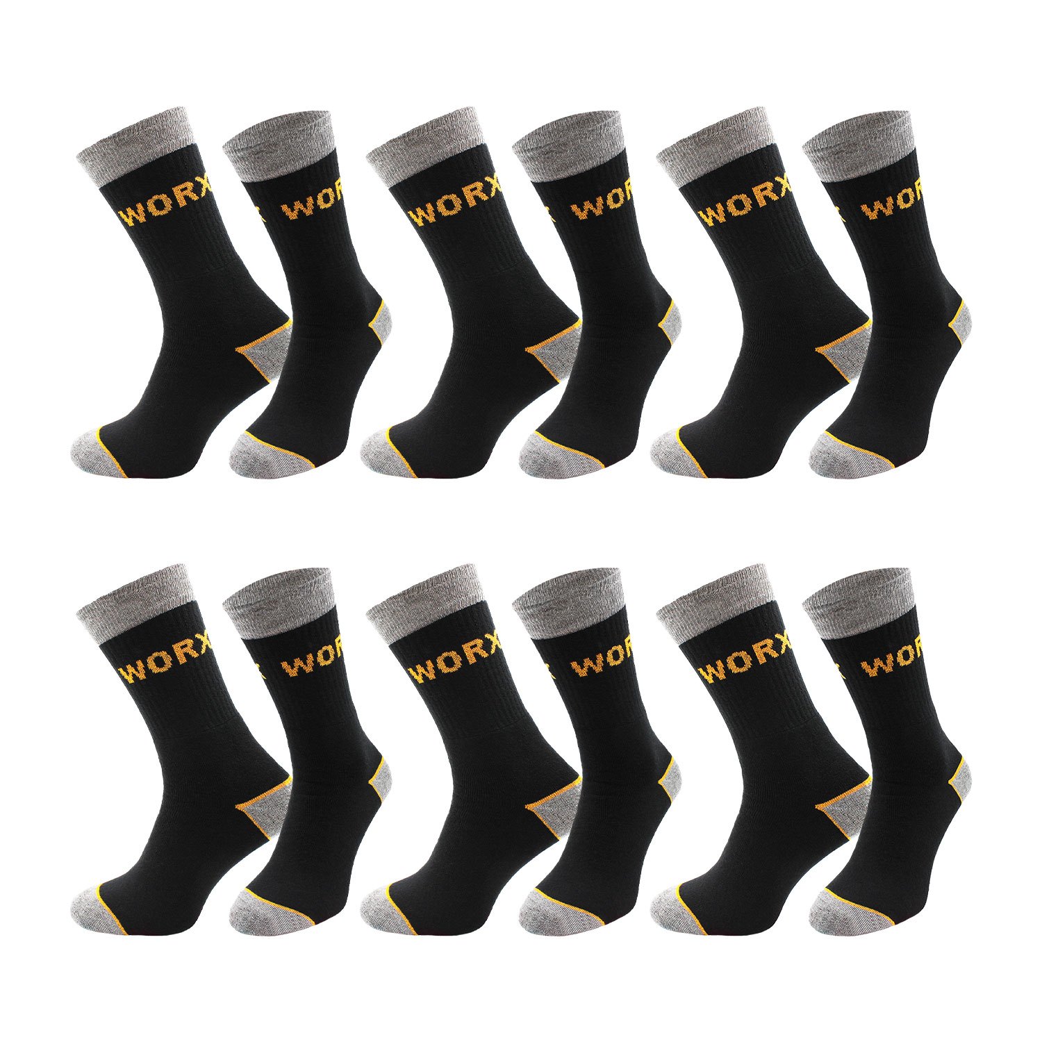 6 Pairs Of Chili Lifestyle Work Socks For Men And Women, Terry Socks, Reinforced Heel And Toe, 6 Pairs, Black 39-42 / 43-46