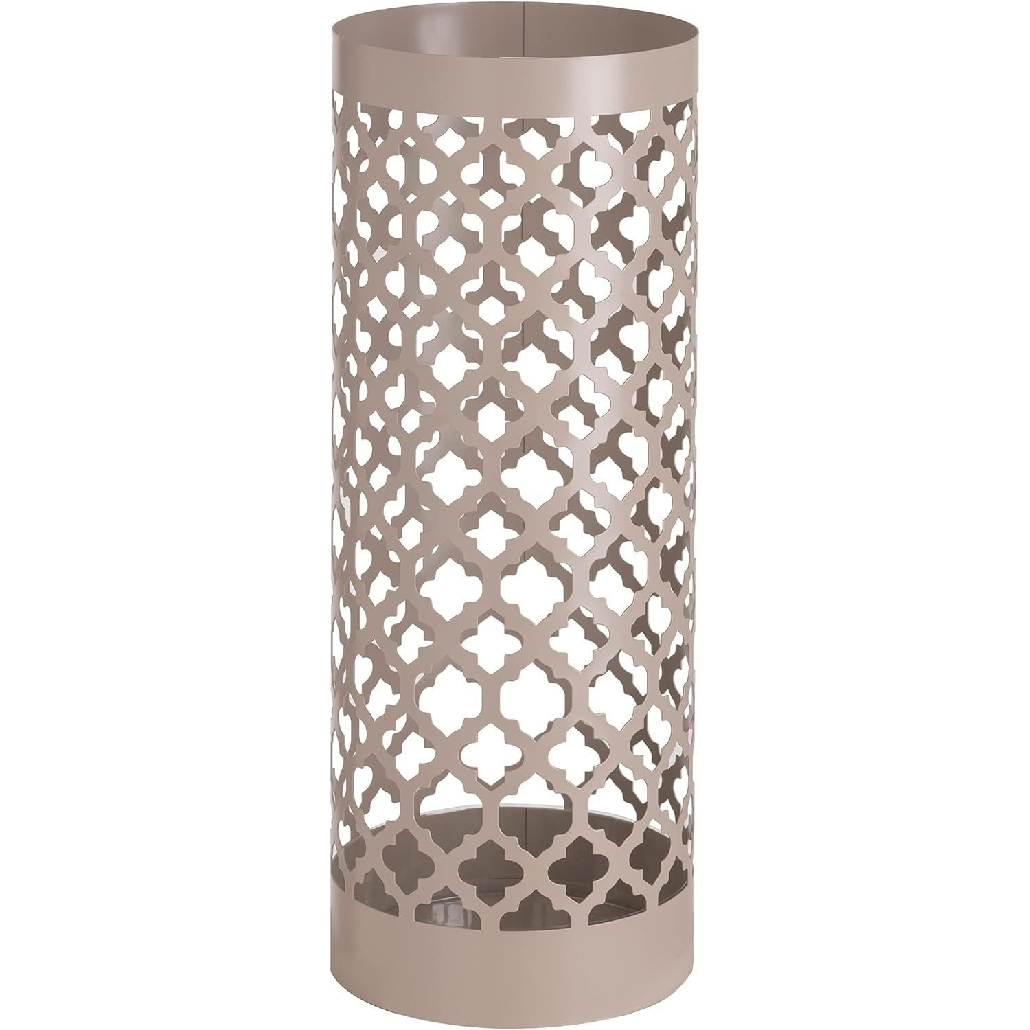 TEMU Baroni Home Umbrella Holder In Classic Metal With And Removable Rainwater Tray 19x19x49 Cm, Indoor And Outdoor Use, Anti-scratch Feet, Decorative Carvings, Sturdy Metal Structure