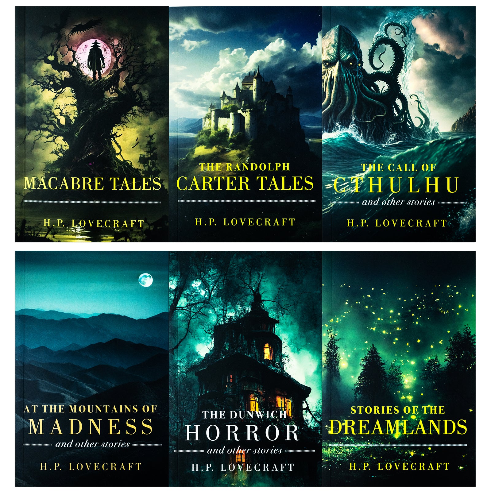 TEMU H.p. Lovecraft Collection 6 Book Set (macabre Tales, At The Mountains Of Madness, The Call Of Cthulhu & Others)