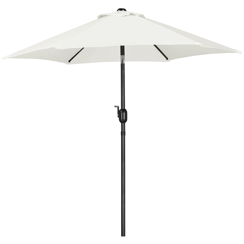E-shop Costoffs Sonnenschirm Ø230cm Balkonschirm Gartenschirm mit 6 Rippen Kurbelschirm Rund Sonnenschutz Terrassenschirm für Balkon Garten Terrasse