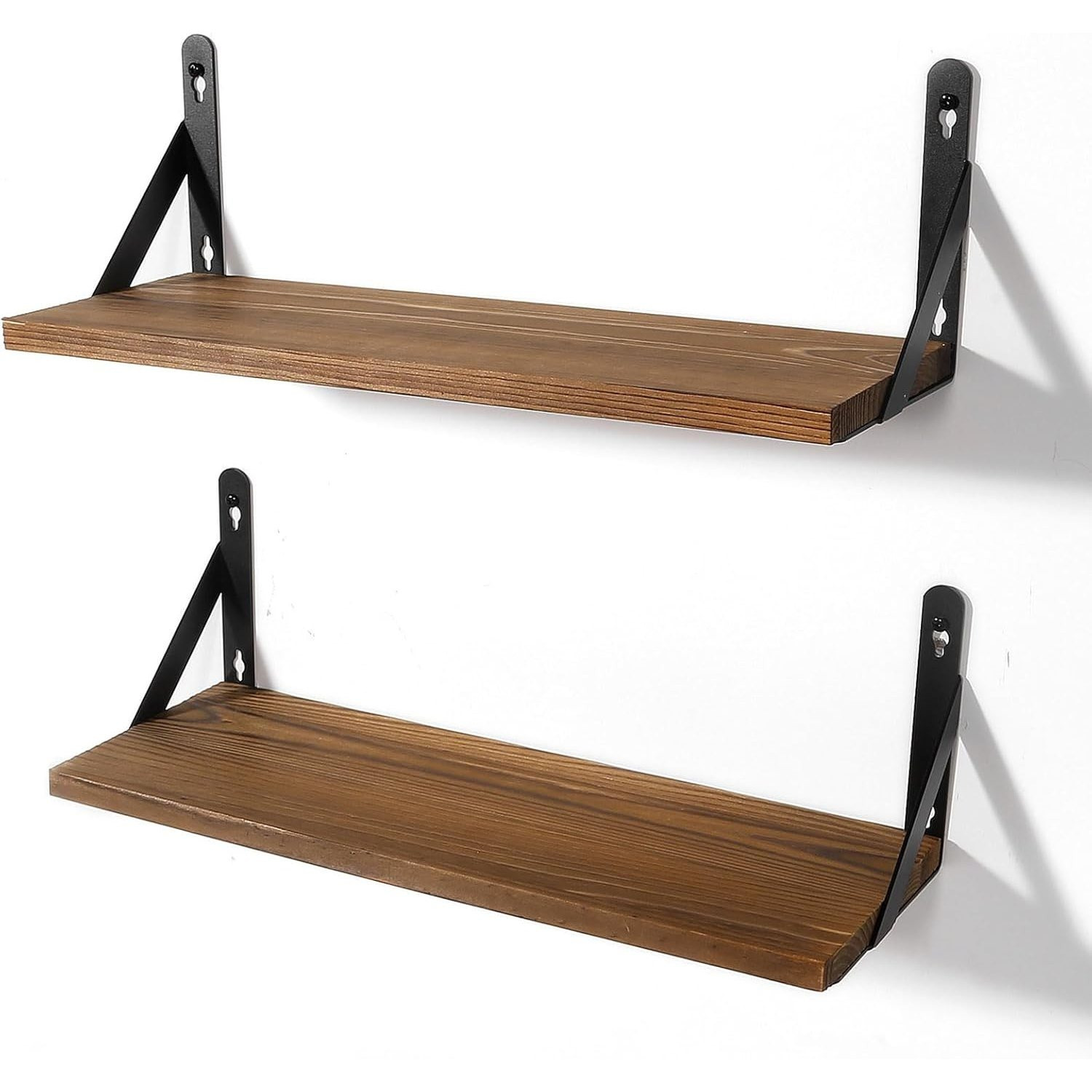 TEMU 2pcs Of Floating Shelves, 5.9 Inches Wide (approximately 15 Centimeters) Wall Shelf, Bedroom, Living Room, Kitchen, Bathroom, Office, And Plant