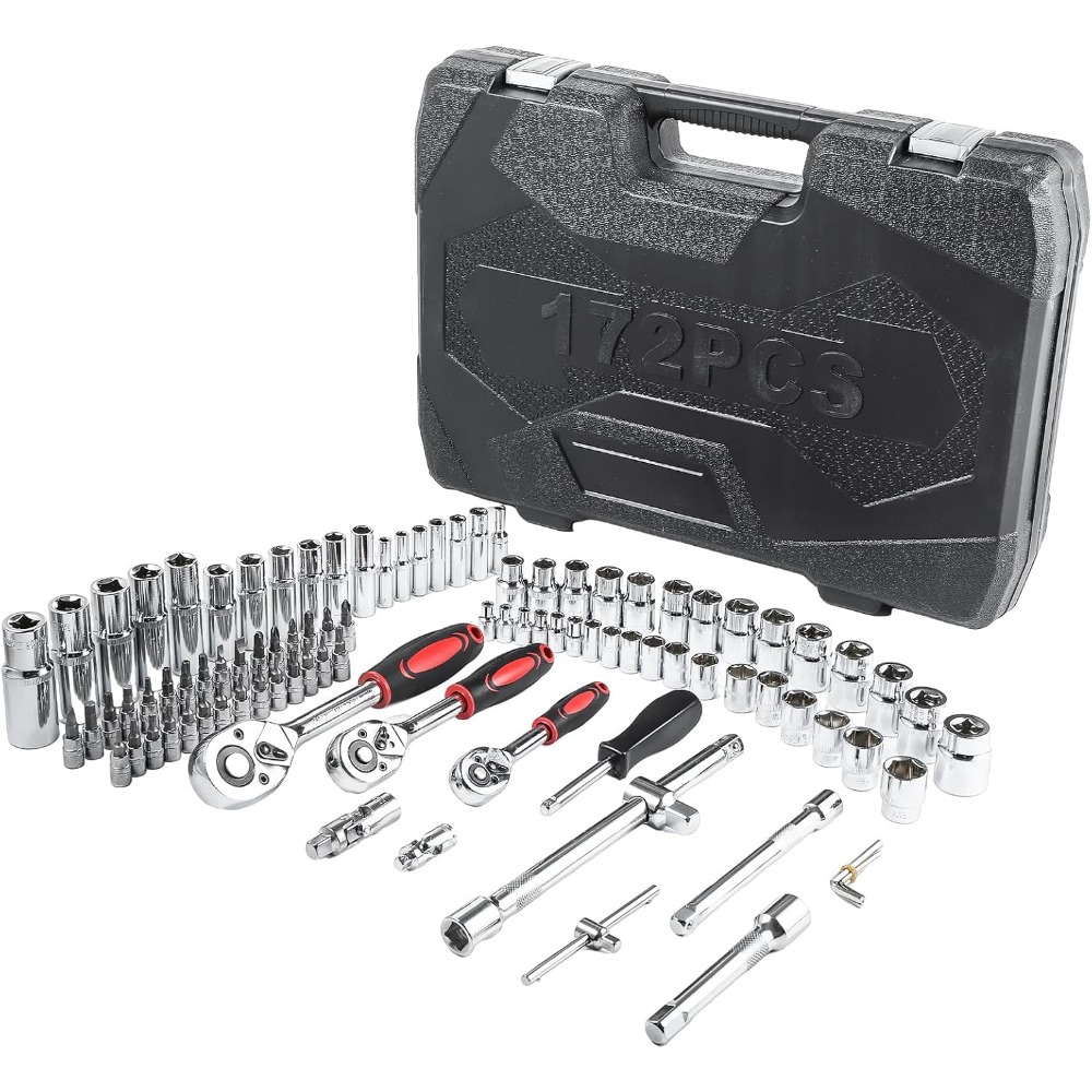 172pcs Socket Wrench Set Ratchet Wrench Tool Kit Ratchet Wrench Tool Screwdriver Key Batch Nut Set