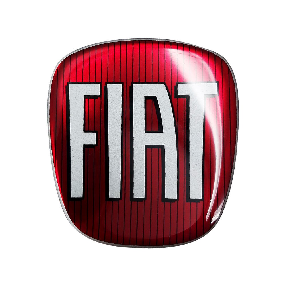 

3d Fiat Logo Front + Rear Sticker For 500, Red