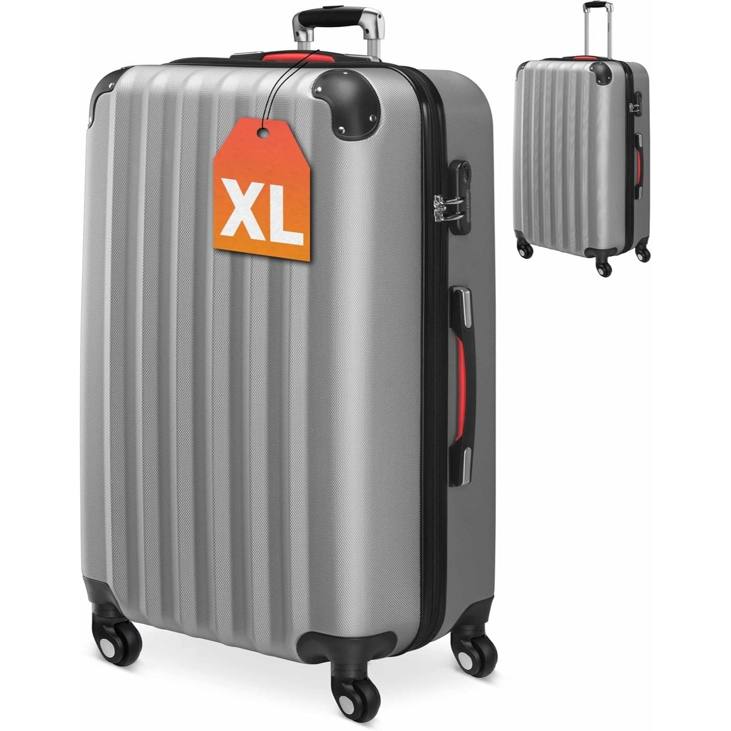 E-shop Monzana® Koffer Handgepäck ABS Gehäuse gummierte Rollen Teleskopgriff Zahlenschloss Reisekoffer Hartschalenkoffer Trolley XL
