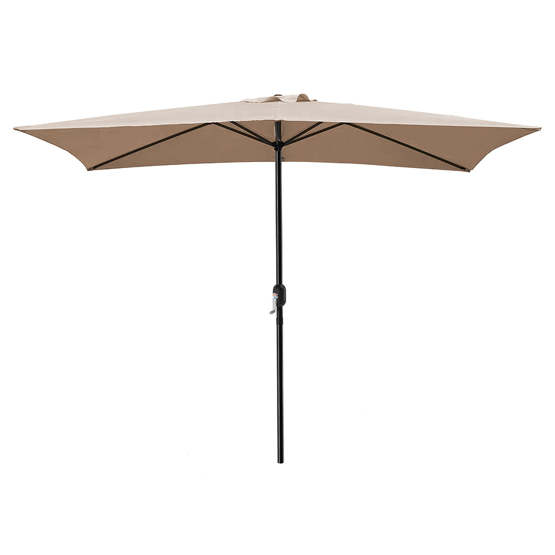 TEMU Sombrilla de Jardín con Forro Anti UV 200 x 300cm. Parasol de Aluminio con Manivela, Toldo Rectangular para Patios y Terrazas. (Verde)
