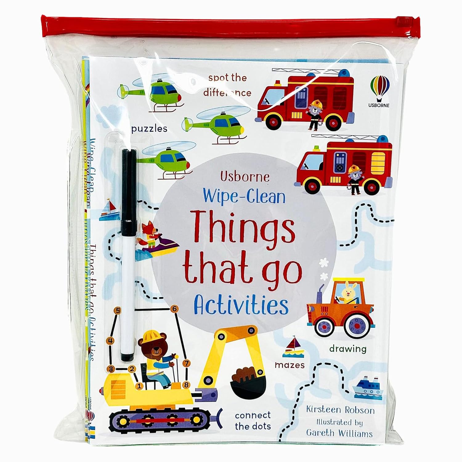 TEMU Usborne Wipe Clean Activities 6 Books Collection Set By Kirsteen Robson (dinosaur Activities, Zoo Activities, Things That Go Activities, Mermaid