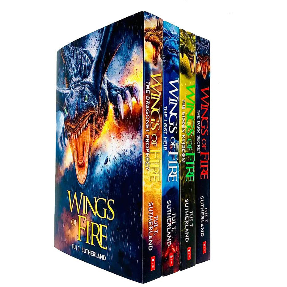 TEMU Wings Of Fire Series Books 1 - 4 Collection Set By Tui T Sutherland (dragonet Prophecy, The Lost Heir, The Hidden Kingdom & The Dark Secret)