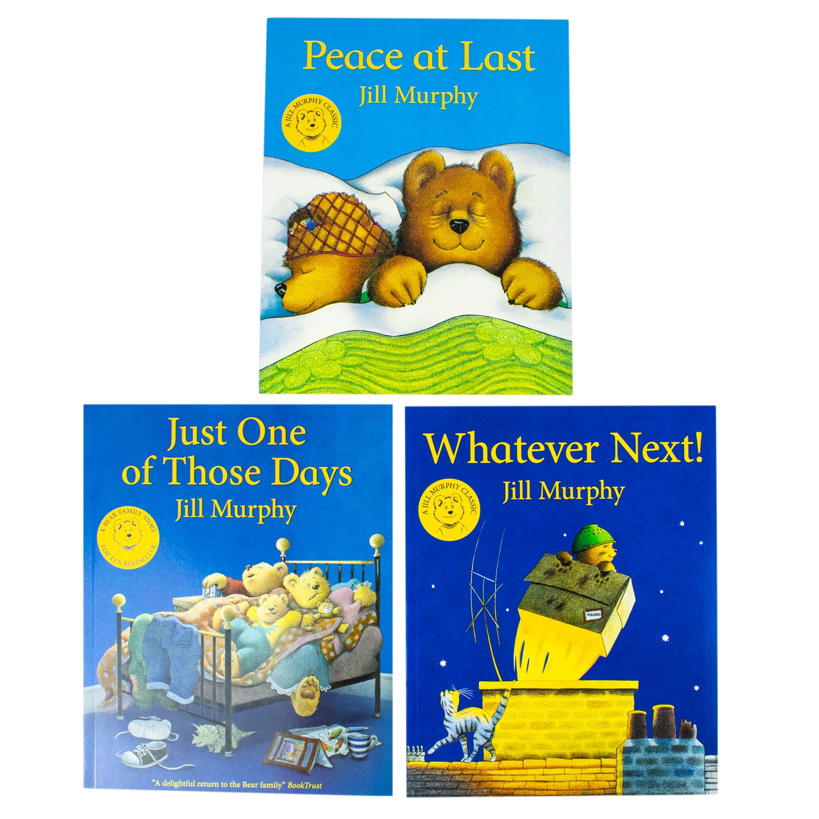 TEMU A Bear Family Book Collection 3 Books Set By Jill Murphy (whatever Next!, Peace At Last, Just 1 Of Those Days)