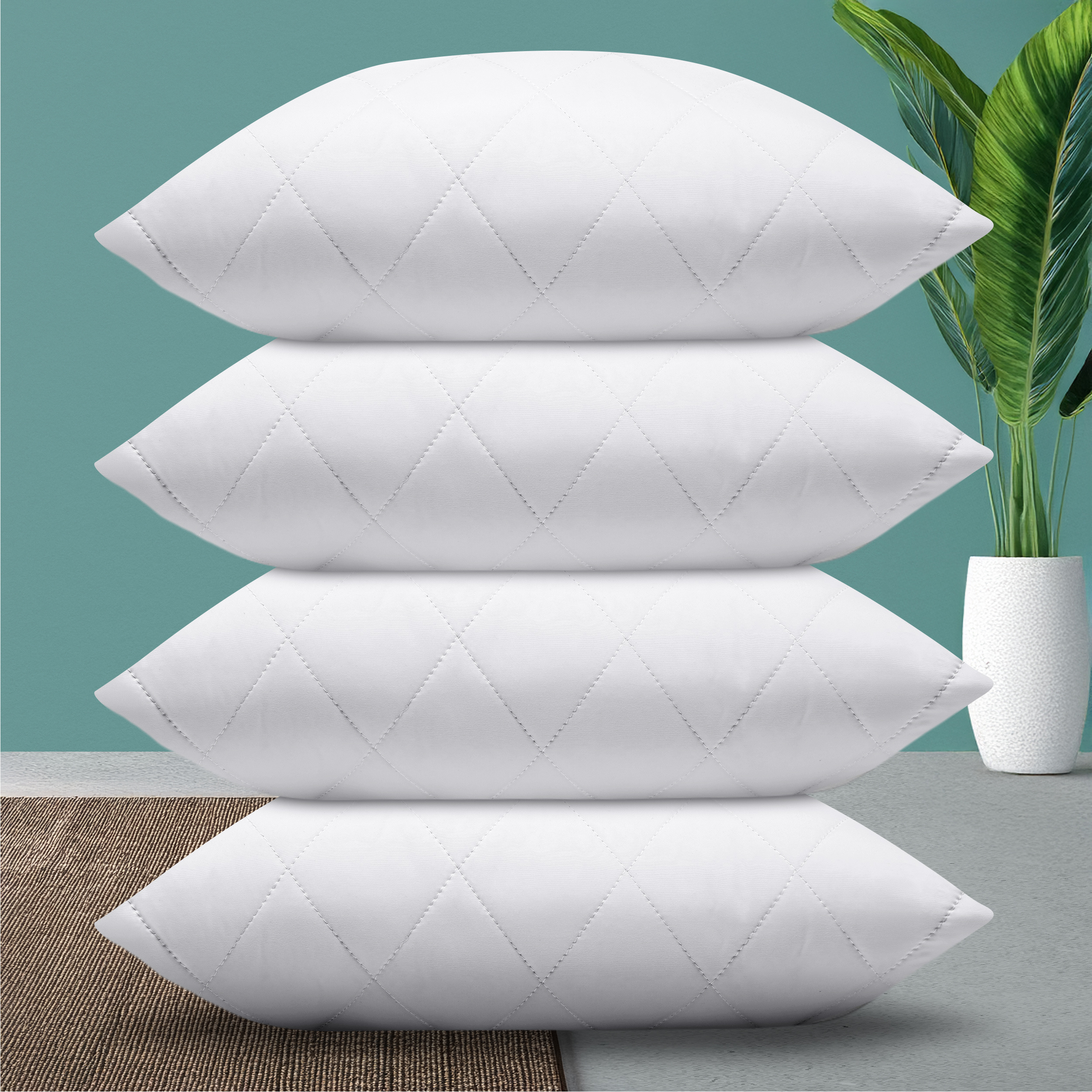 Image of 4-set Pillow Set – Ideal As Bed And Decorative Pillow – With Zipper For Filling – Perfect As Sofa Pillow Or Decorative Pillow For Couch And Sofa – Ökotex – Washable Up To 60 °c