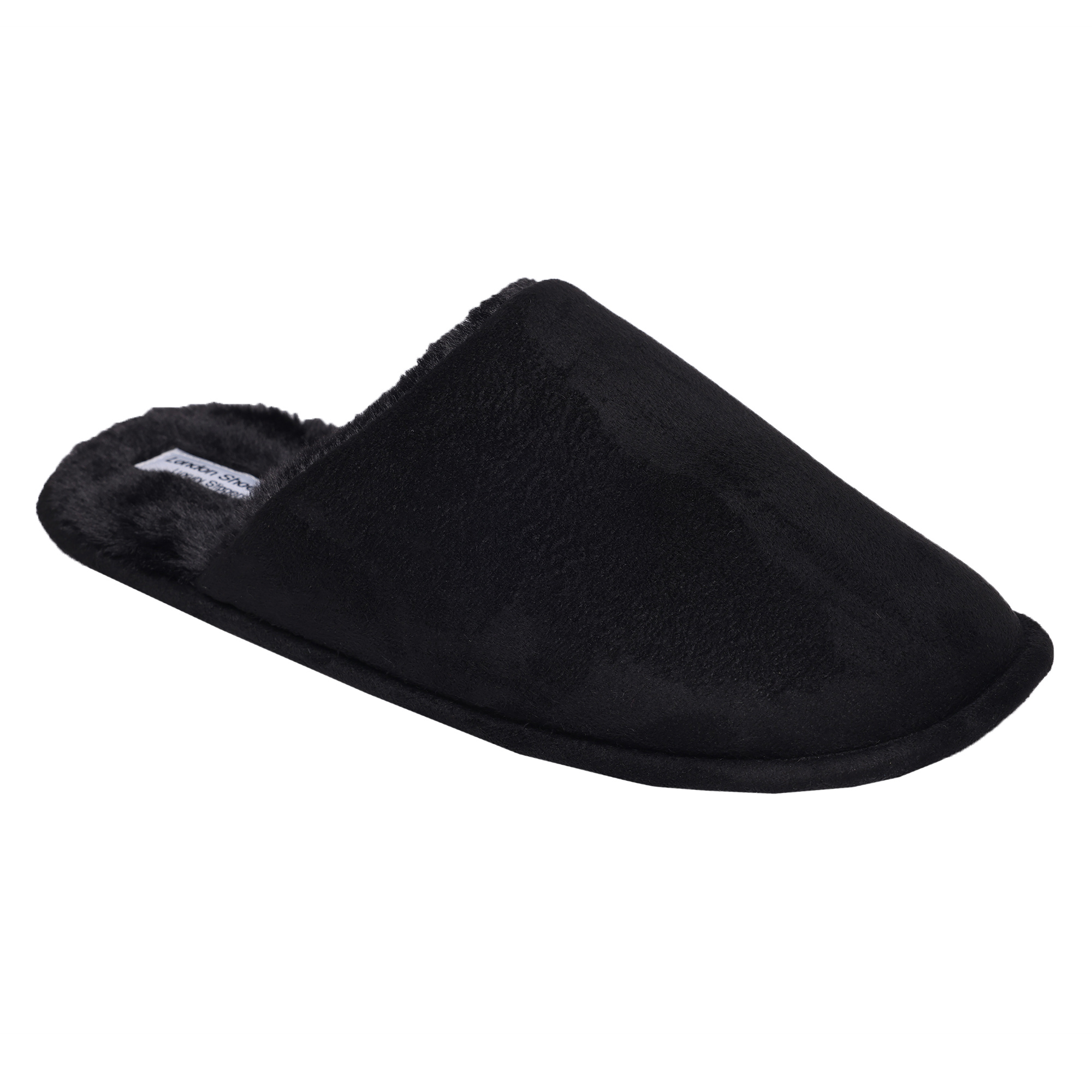 TEMU Mens Faux Suede Slippers & Luxury Faux Fur Lining - Slip On Mules