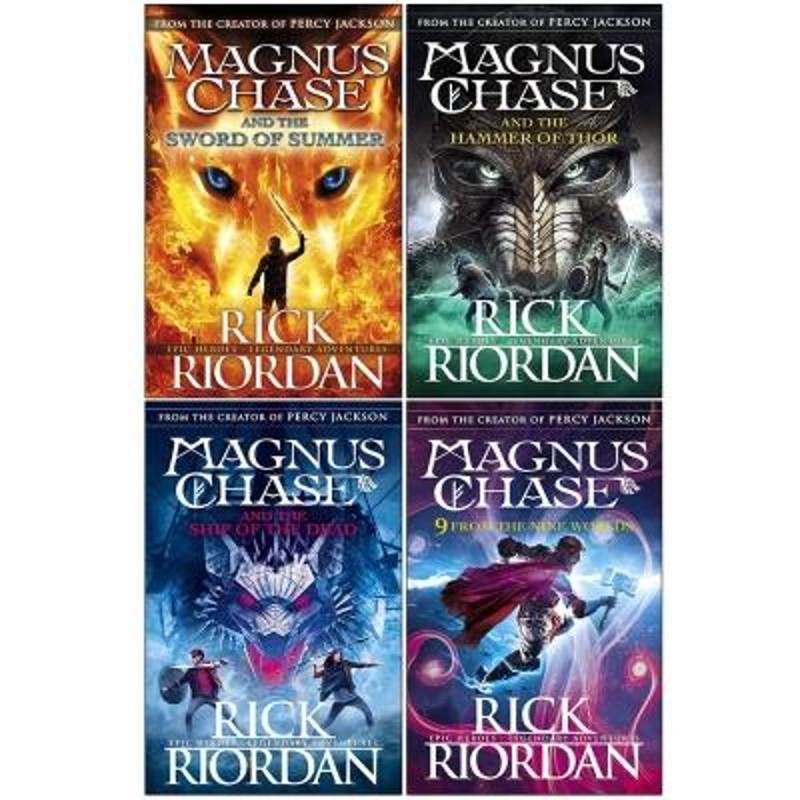 TEMU Rick Riordan Magnus Chase Series 4 Books Collection Set The Sword Of Summer Hammer Of Thor Ship Of..