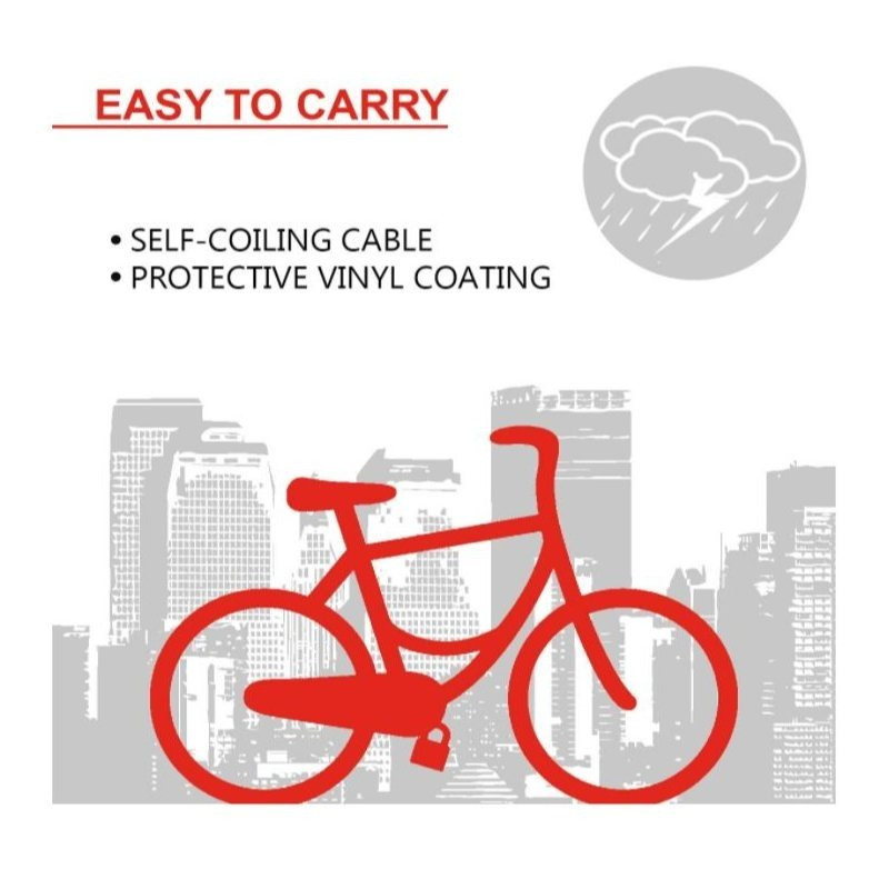 Heavy-Duty 4-Digit Resettable Combination Bike Lock