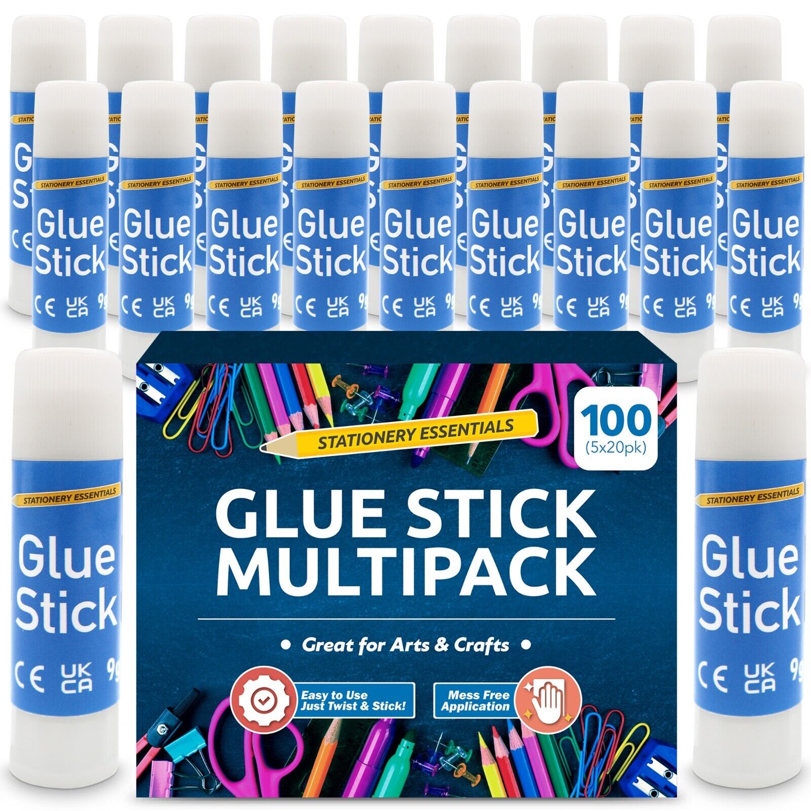 TEMU 100 Pack Kids Glue Sticks 9g | Washable Non Toxic Glue For School & Classroom Supplies | Quick Drying Twist- Adhesive | Bulk Glue Sticks For