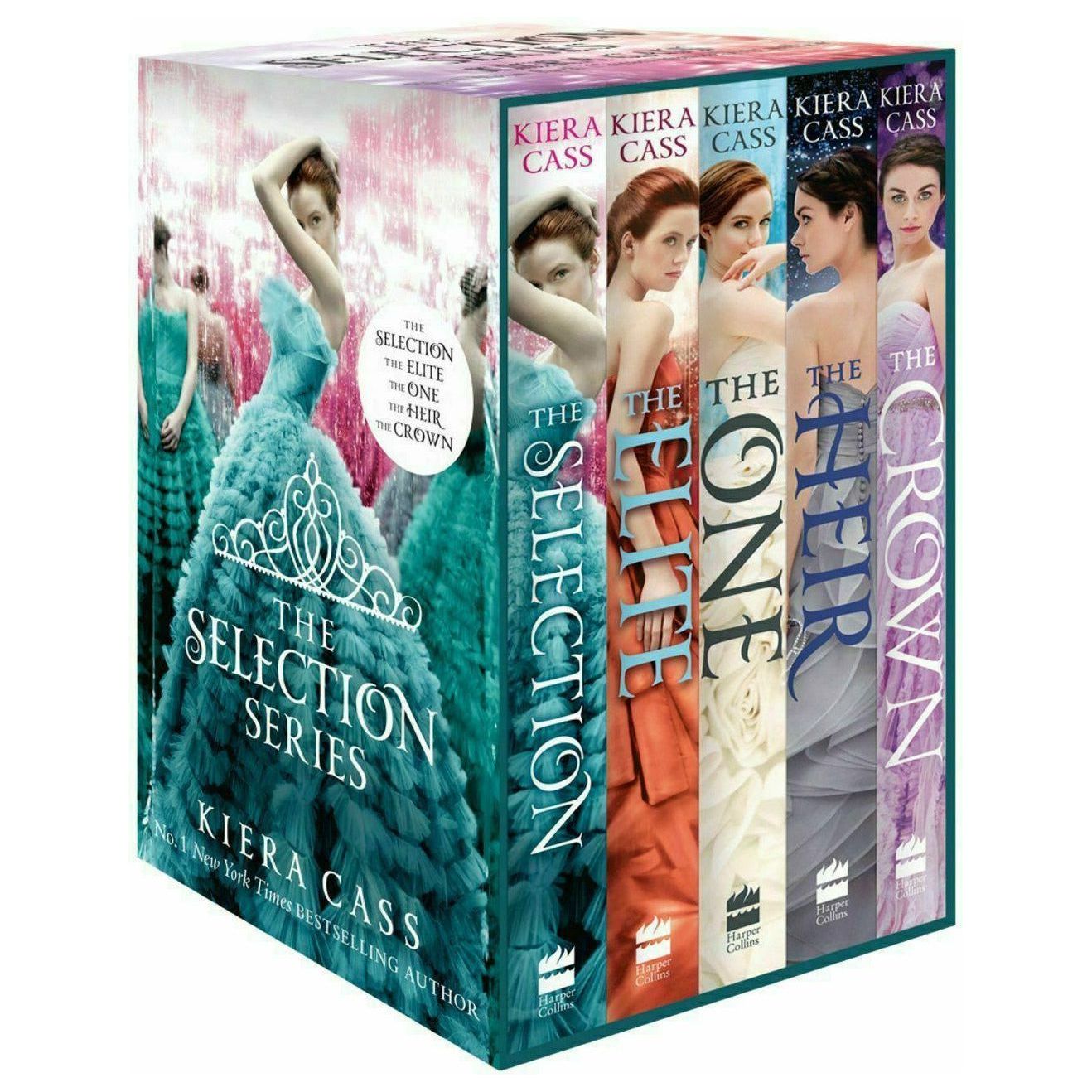 TEMU The Selection Series 5 Books Collection Set By Kiera Cass | The Selection, The Elite, The One, The Heir & The Crown - Complete Dystopian Romance