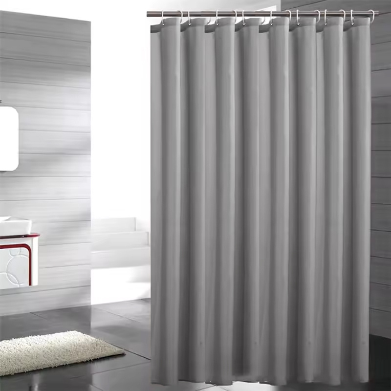 2Pcs Extra Long Fabric Shower Curtain with Hooks