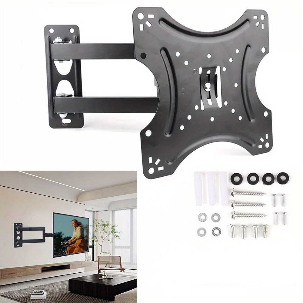 TEMU 1pc Tv Wall Bracket Mount For 14 21 22 27 Inch Lcd Monitor Motorhome Camper, Iron Construction, Adjustable Rotating , Tilted Backboards For