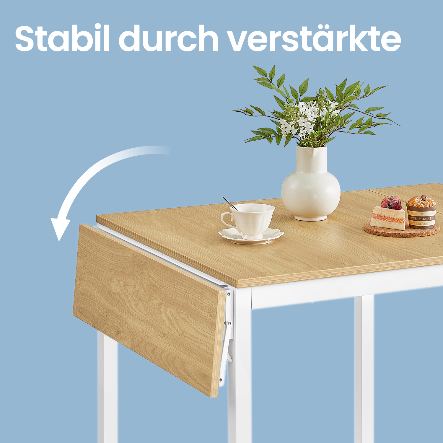 Ausziehbarer Esstisch 110-140cm - Platzsparend Mit Stauraum