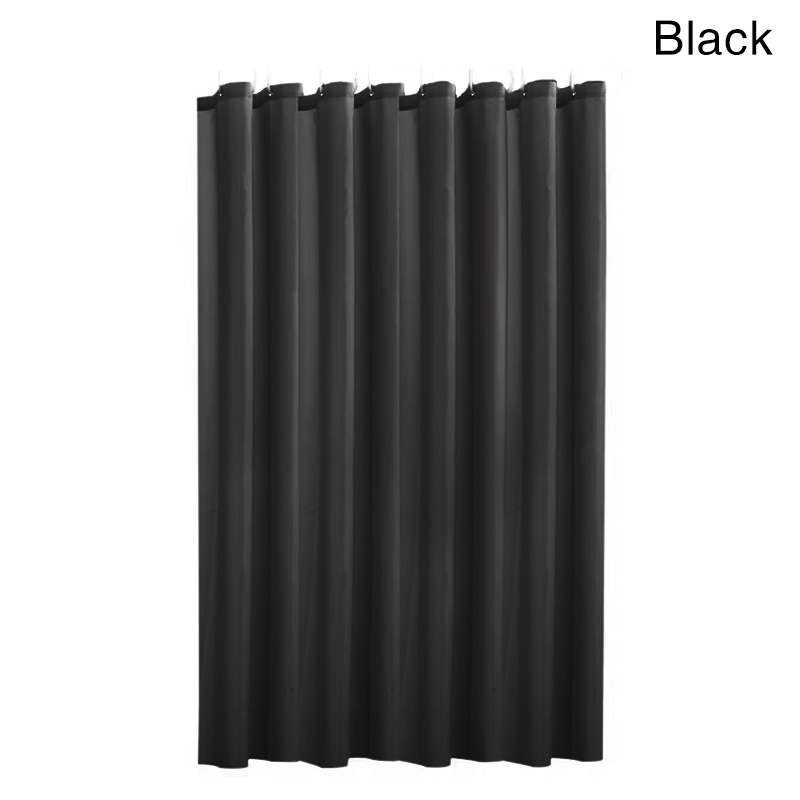 2Pcs Extra Long Fabric Shower Curtain with Hooks