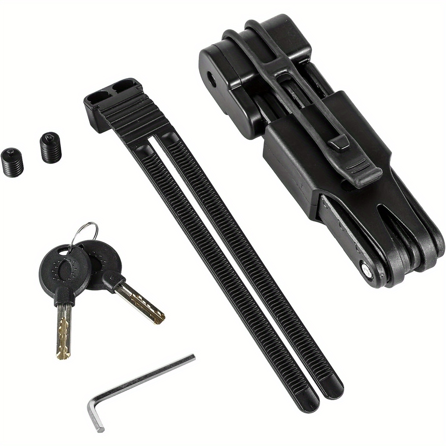 E-shop Faltschloss, Fahrradschloss Faltschloss, Faltschloss Fahrrad inkl. Halterung Zubehör 2 Sicherheitsschlüssel, 85cm Bike Lock, E Bike Schloss, MTB