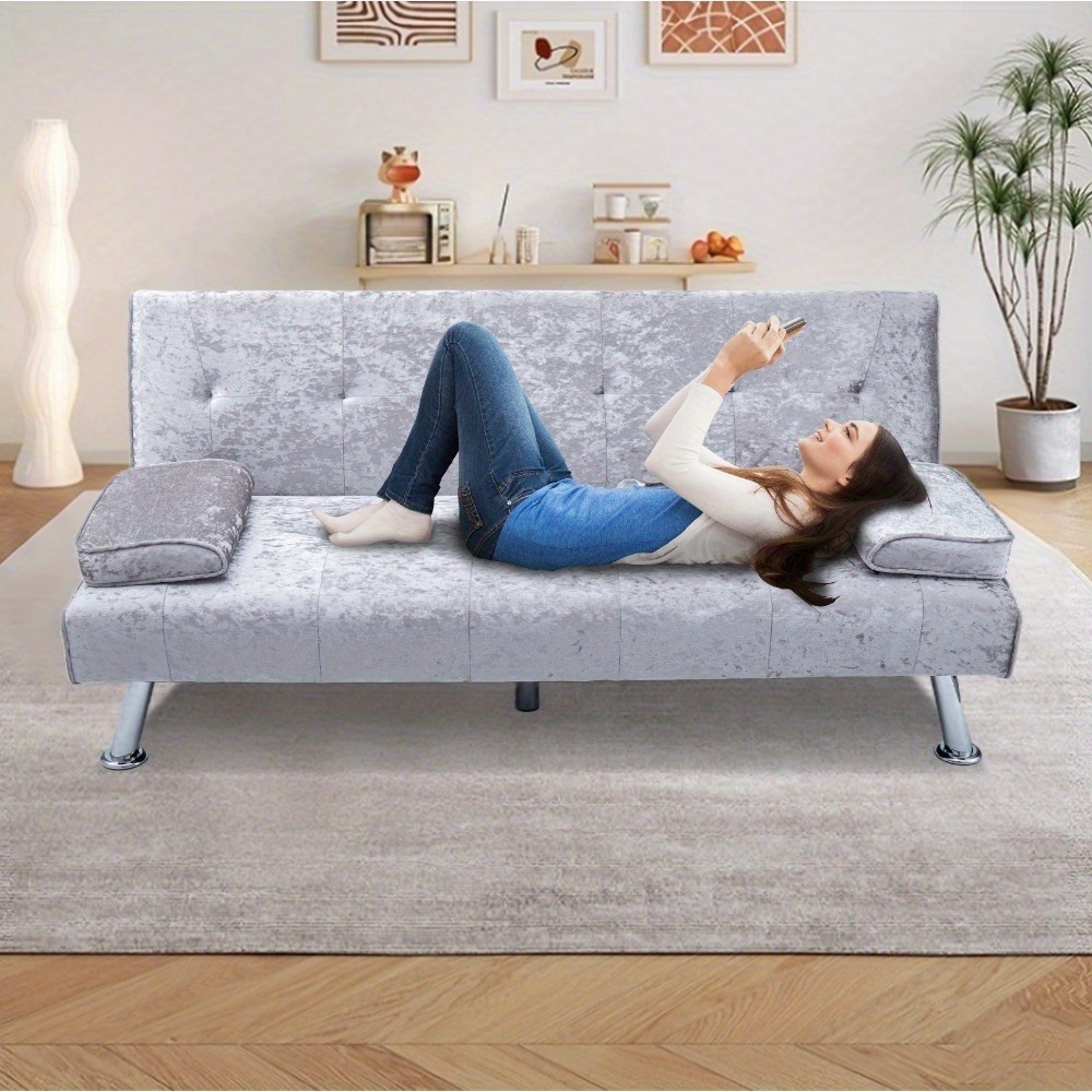 TEMU Convertible Sofa Bed, 3-seater Adjustable Couch With Multi-angle Reclining Function