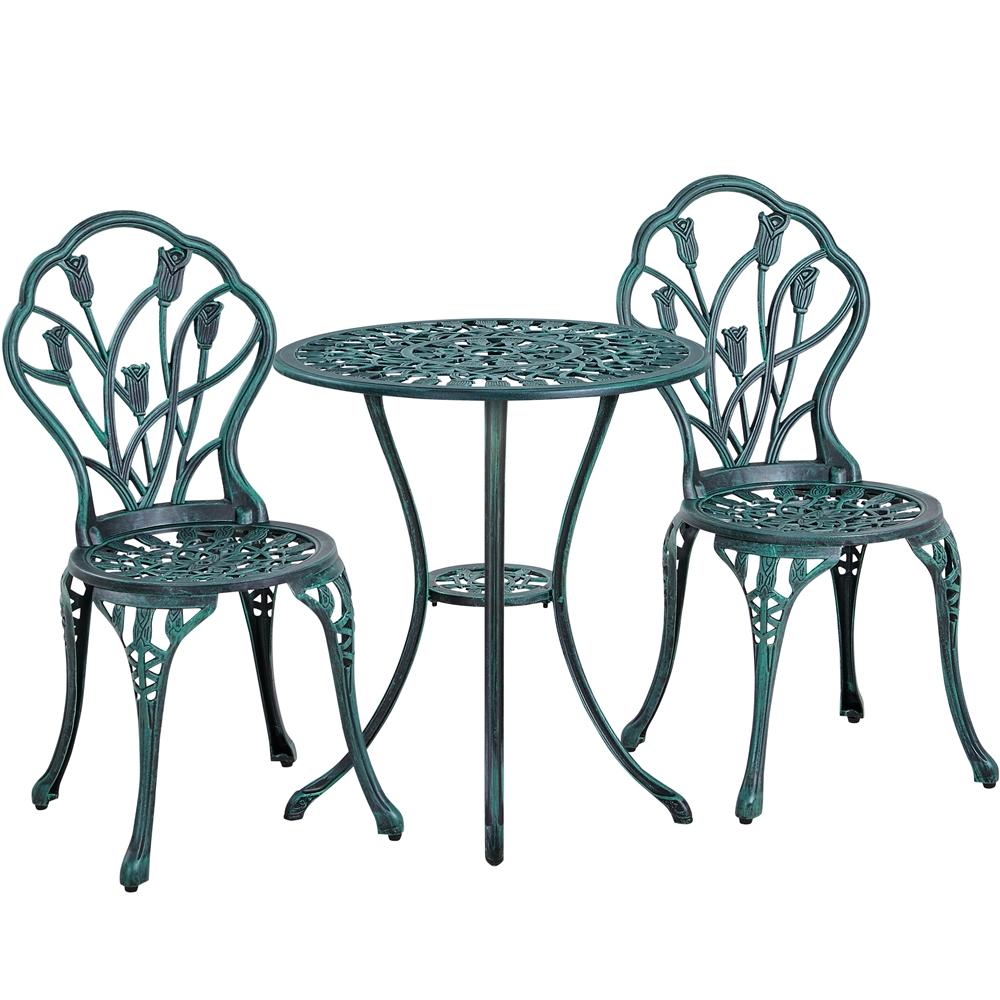 Image of Costoffs 3 Tlg Bistro Set Made Of Metal Seating Group & Garden Furniture Set 2 Chairs Seating Group Garden Furniture Set For 2 Furniture For Balcony