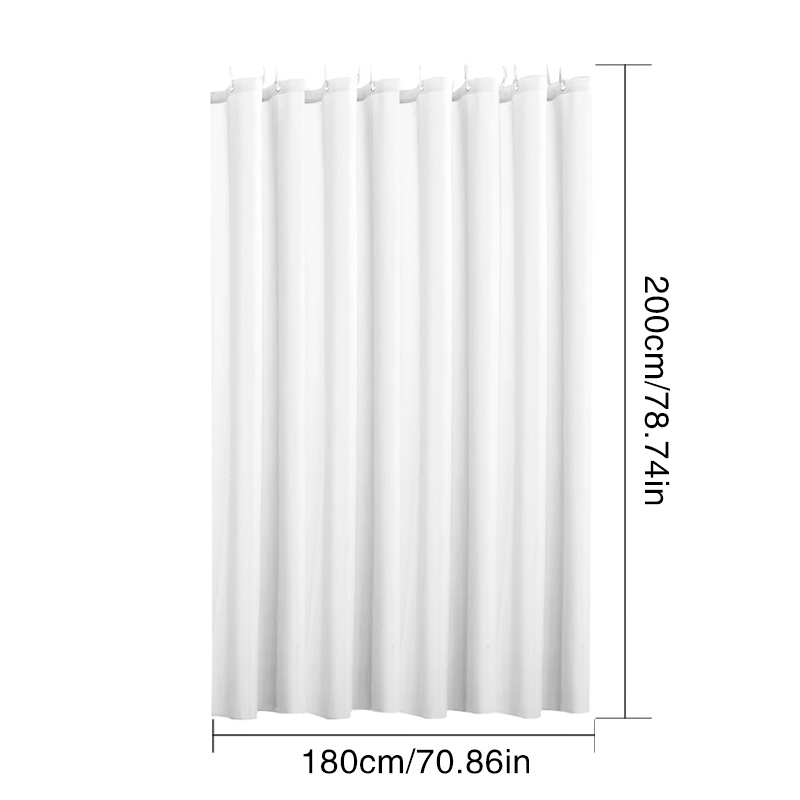 2Pcs Extra Long Fabric Shower Curtain with Hooks