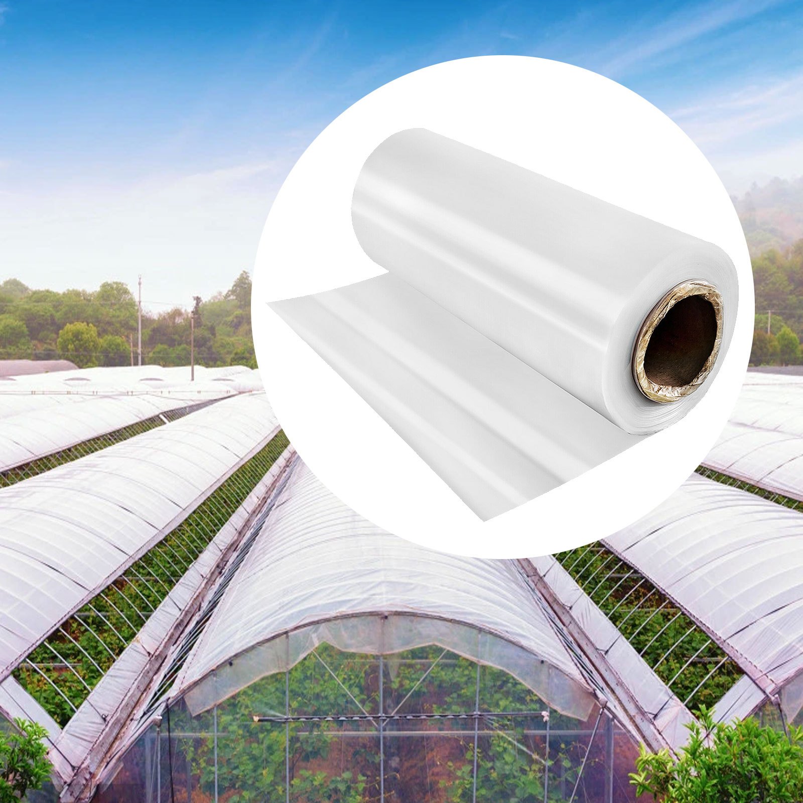 Image of Vevor Greenhouse Film 15 X , Greenhouse Polyethylene Film 6 Mil Thickness, Greenhouse Plastic Greenhouse Clear Plastic Film Uv Resistant, Polyethylene Film Keep Warming, Superior Strength