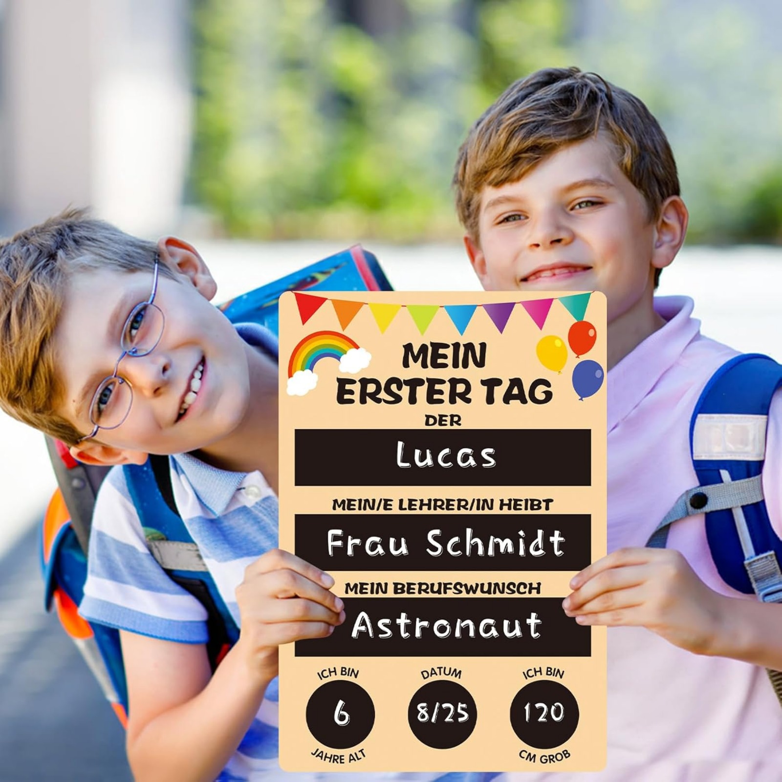 TEMU Lamek Milestone Board For Day Of School Wooden Sign Decoration Chalkboard For School Children Double-sided Board Gift