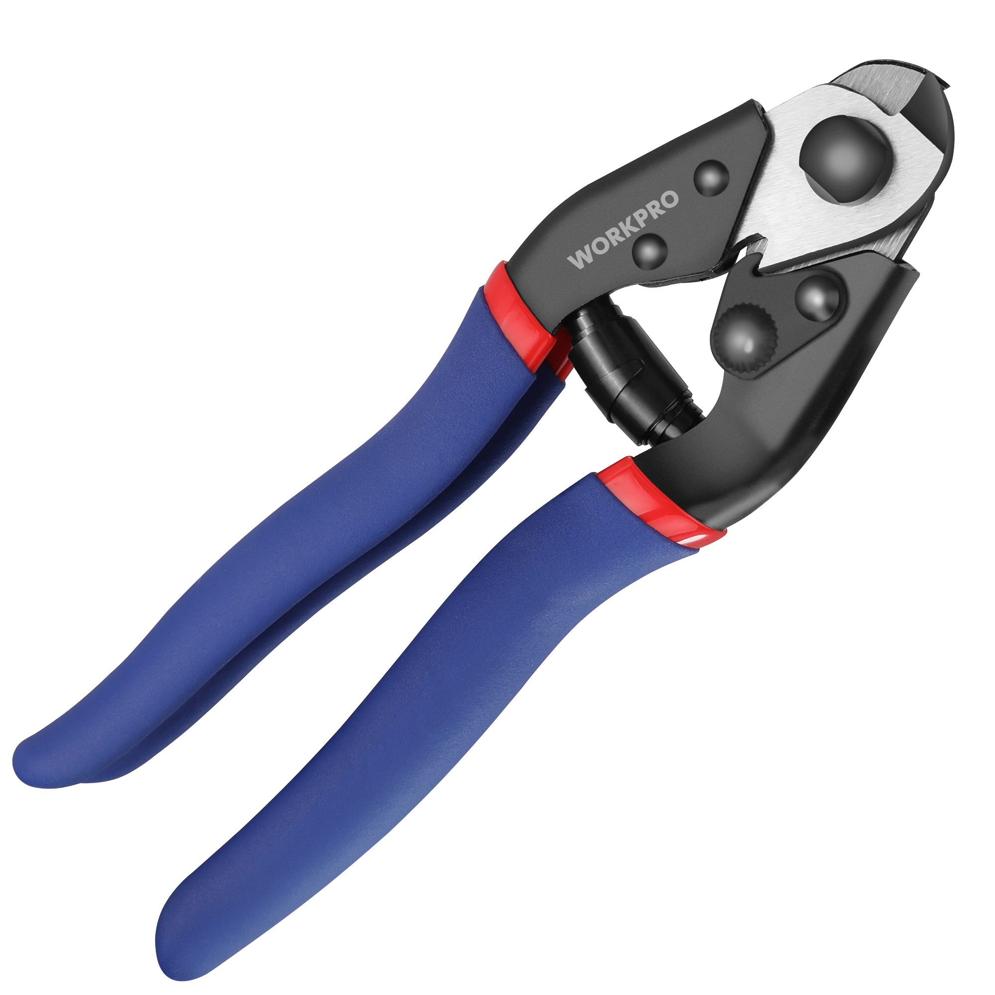 Image of Workpro Wire Rope Cutter Wire Cutter 190mm, Wire Rope Shear Cable Cutter, Chrome-vanadium Steel, Cuts For Wire Rope Stainless Steel Cable Bicycle Brake Lever Cable Repair