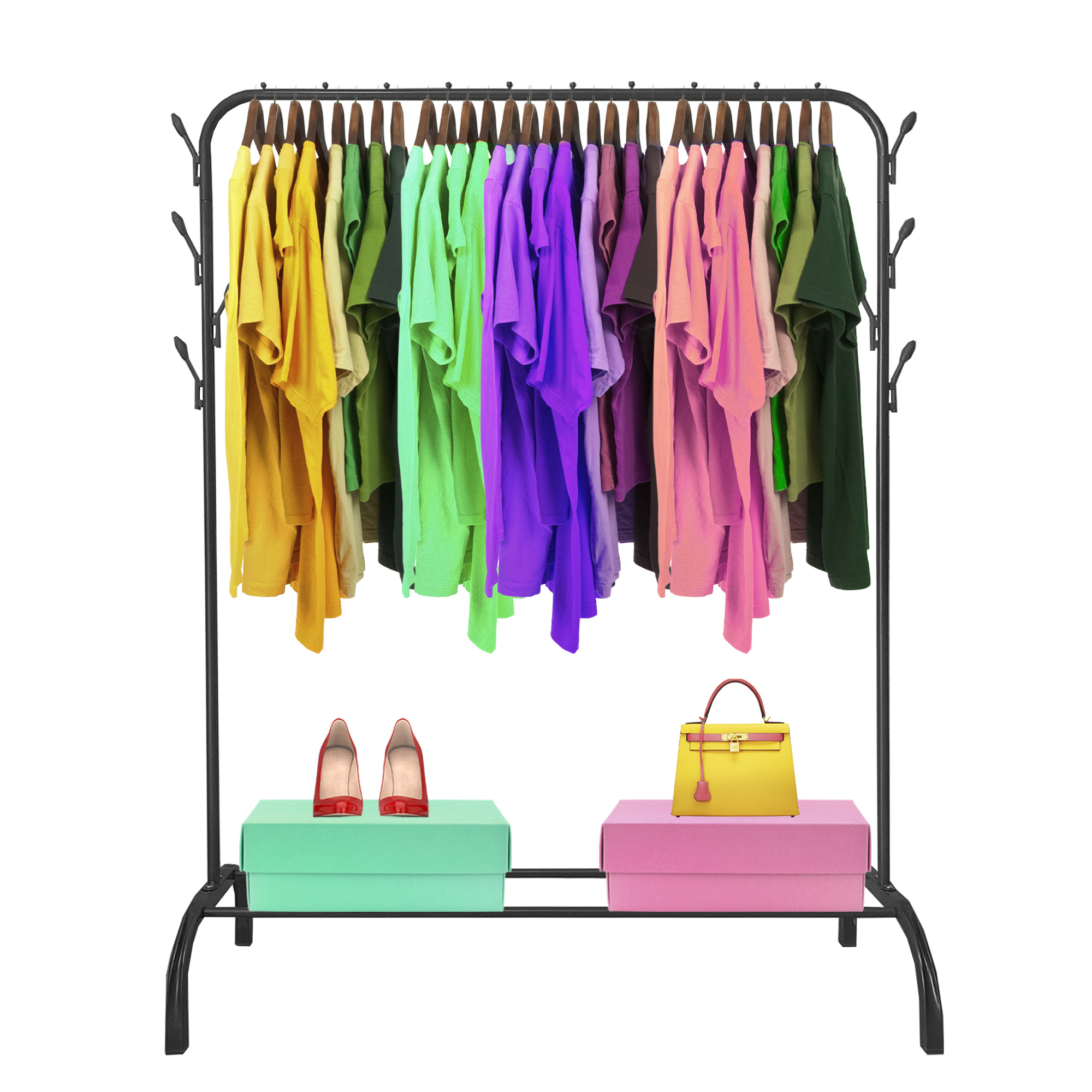 TEMU Perchero Burro Premium Rack Home – Estructura resistente y estable – Organizador de ropa con barra para colgar – Diseño moderno y – 148x110x41cm