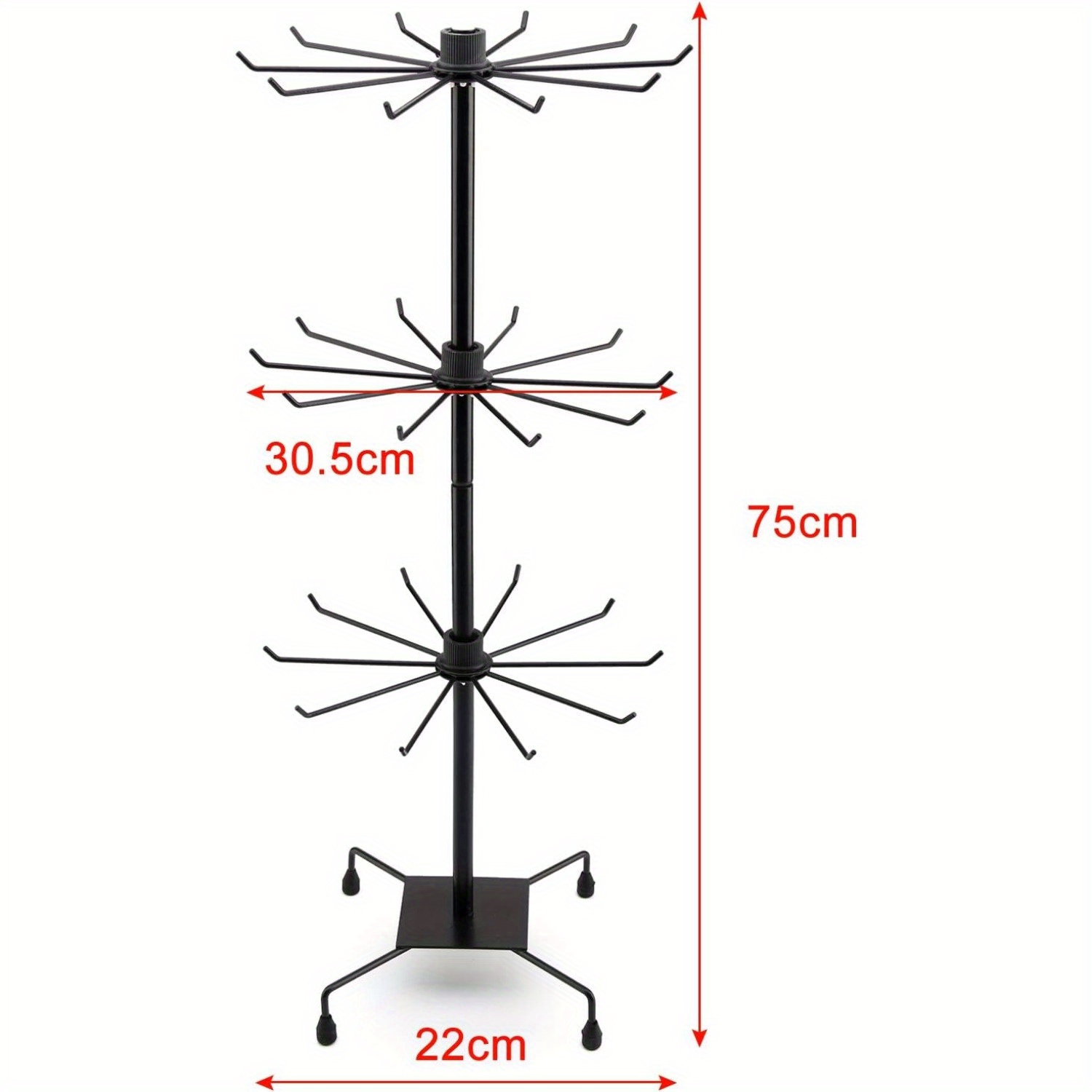 TEMU 3 Tier Rotating Jewelry Tower Necklaces Hanger Stand Jewelry Holder Keyring Display Rotating Stand Rack For Organize Jewelry Necklaces Earrings