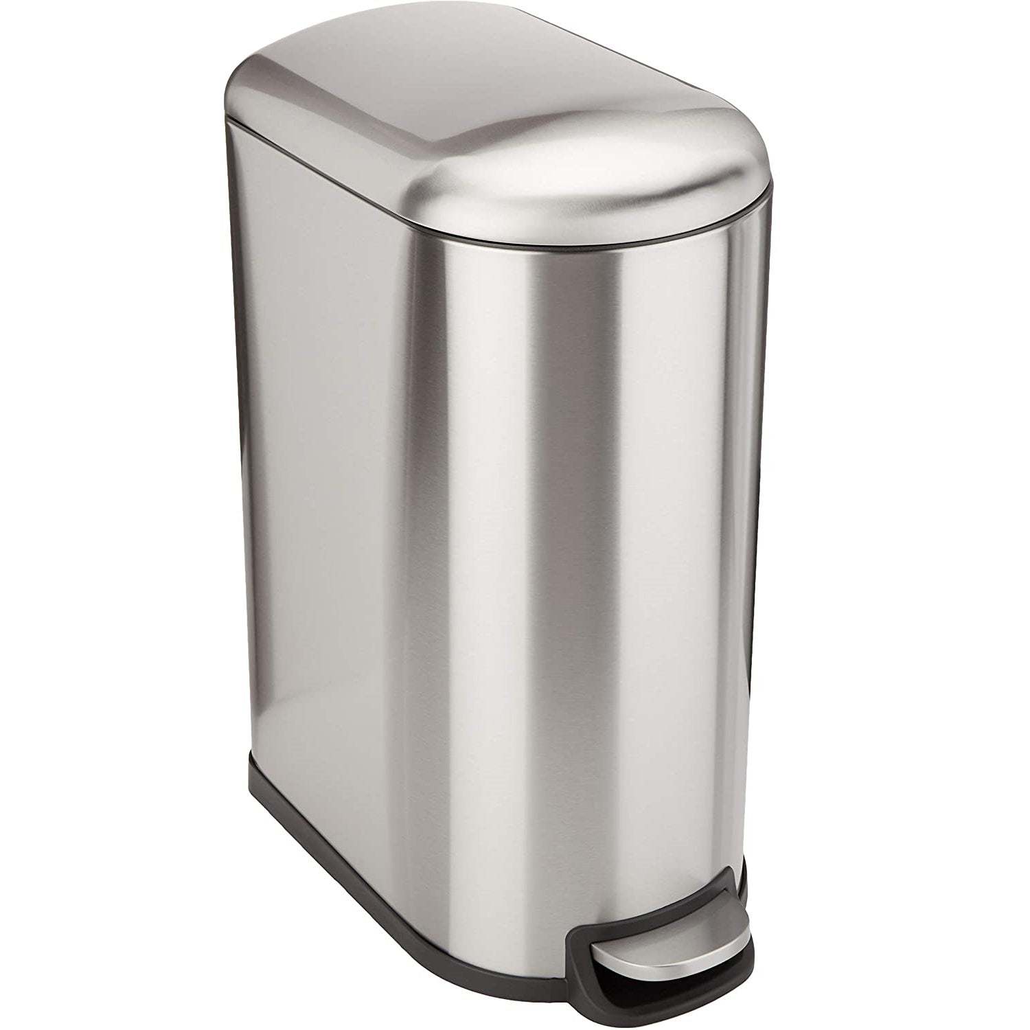 TEMU Poubelle Cuisine Étroite à Pédale en Acier 40L FULLER - Poubelle à Design Élégant Brossé, pour Réduits, Facile à Utiliser avec Système Pédale ,