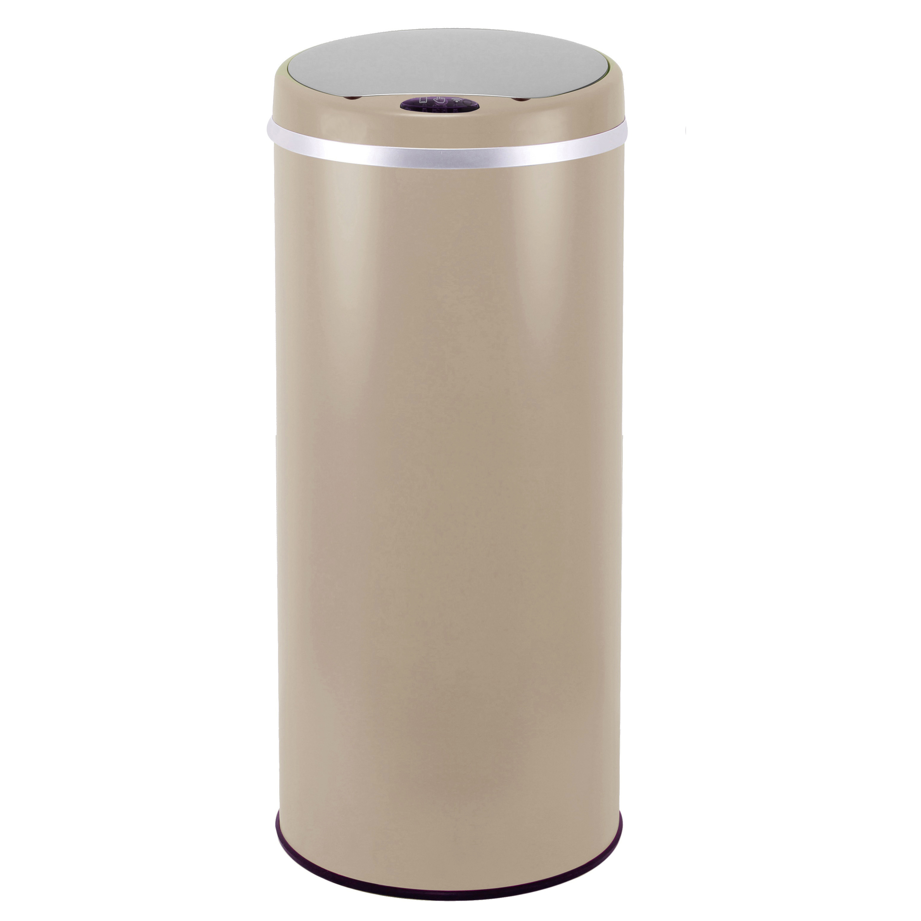 TEMU de basura de cocina automático SOHO de 42L en acero inoxidable negro mate con anillo de plástico, cuerpo de acero inoxidable y de ABS,