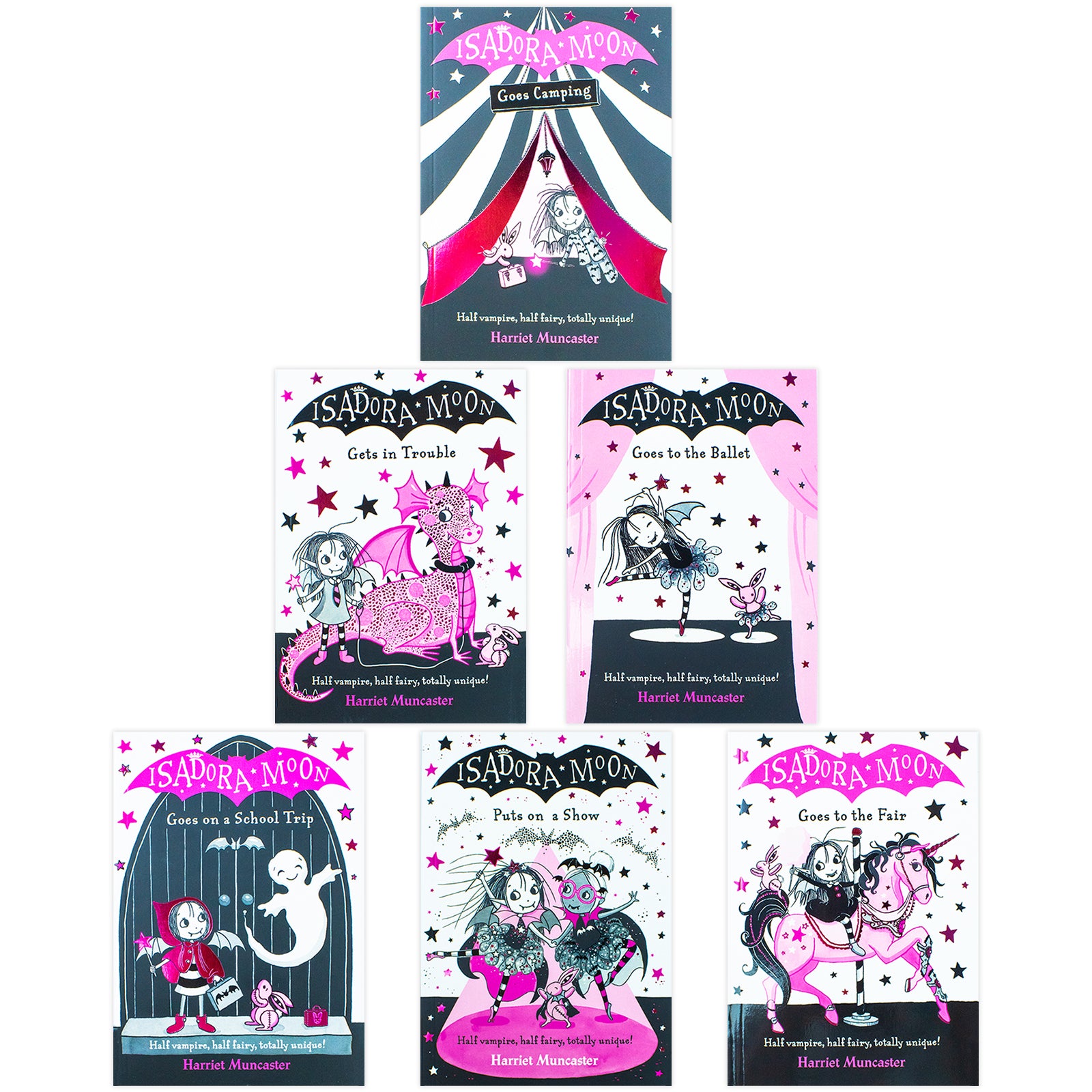 TEMU Harriet Muncaster Isadora Moon 7 Books New Series ( Goes On A School Trip, Puts On A Show, Gets The Magic Pox, Goes Camping & More!)