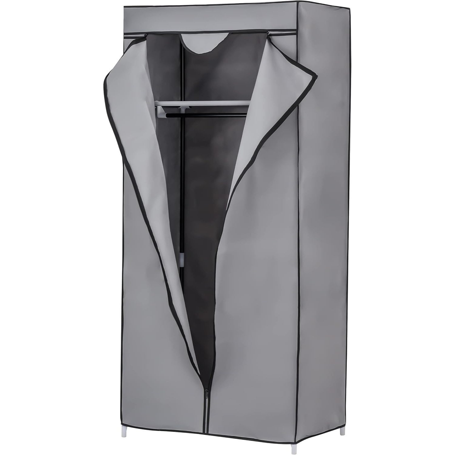 TEMU Baroni Home Armoire Pliante en Tissu 70X45X155 Cm 1 Étagère et 1 Cintre Suspendu, Placard Pliable en Tissu Non Tissé avec Cadre en Fer pour