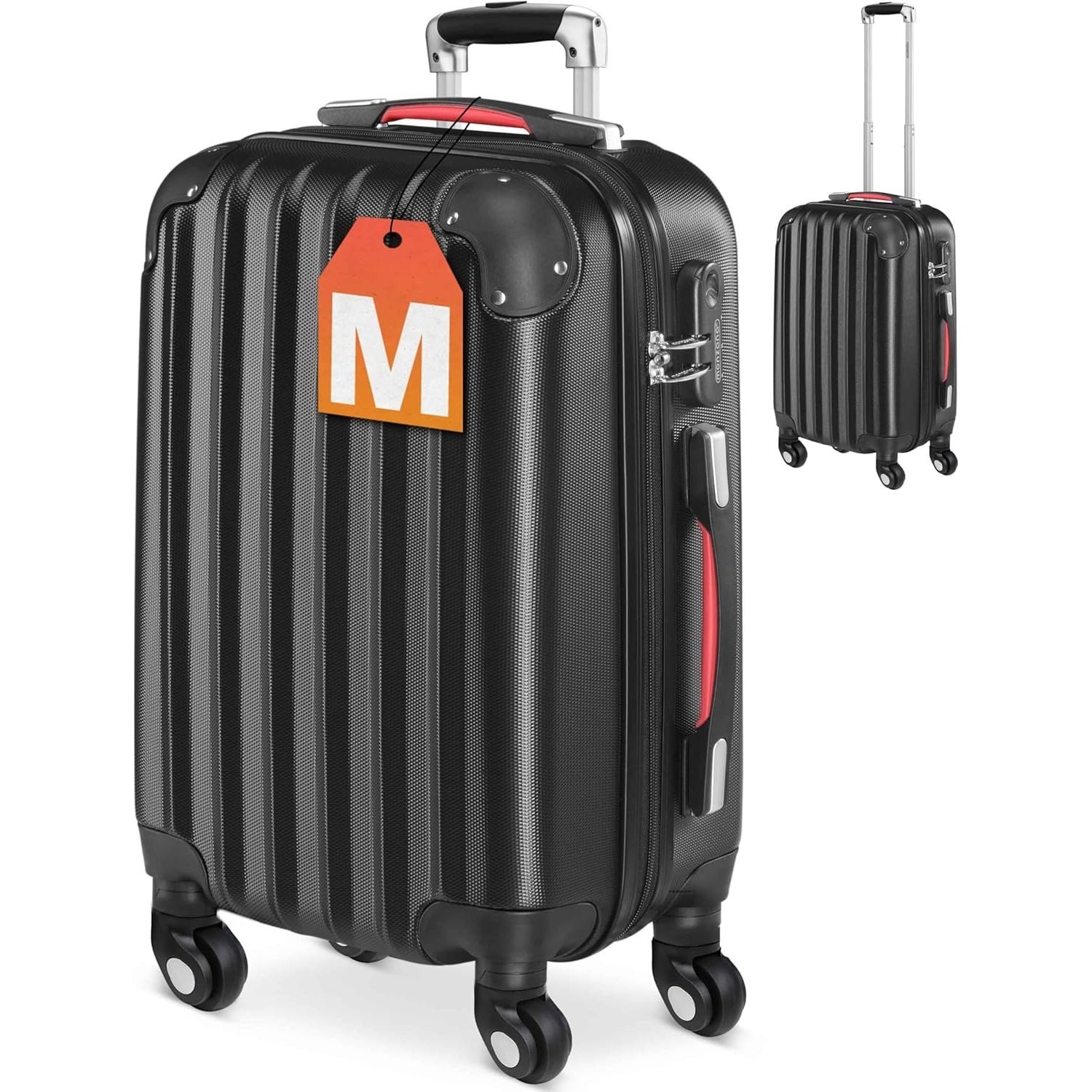 TEMU Monzana Luggage Abs Hard Case Telescopic Handle Number Lock Protection Travel Case Hard Shell Luggage Roll Luggage Trolley