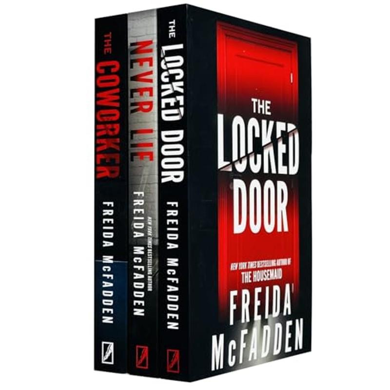 TEMU Freida Mcfadden Collection 3 Books Set (never Lie, The Locked Door And The Coworker), Psychological Suspense Novels, Chilling Confessions, Dark
