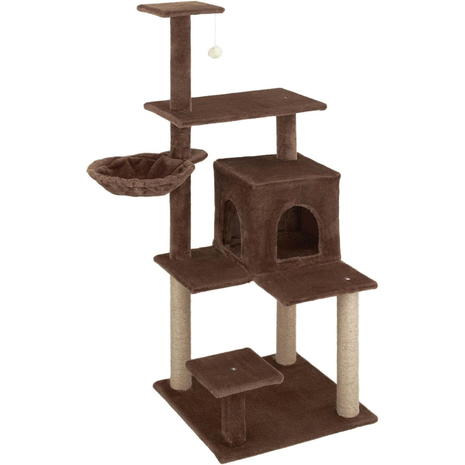 TEMU Baroni arbre à gratter pour chat en couleur marron | crème | 75X22X49 pouces (ou 75X55X49 pouces), arbre à gratter pour chaton, 4 niveaux avec