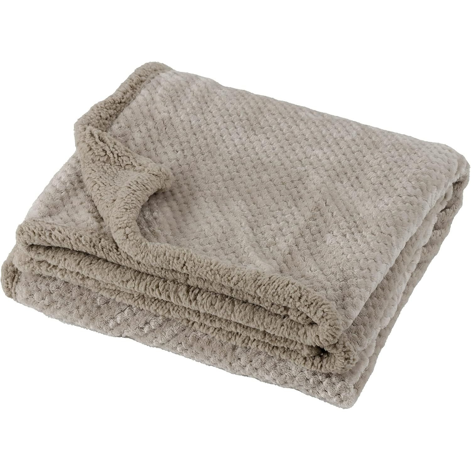 Image of Baroni Home Fleece Blanket 130x160 Cm, Machine Washable Polyester Microfiber In Colors, Warm Winter Throw Blanket, Perfect Gift For Mom, Grandma, Aunt, , Plush Sofa Blanket For Living Room