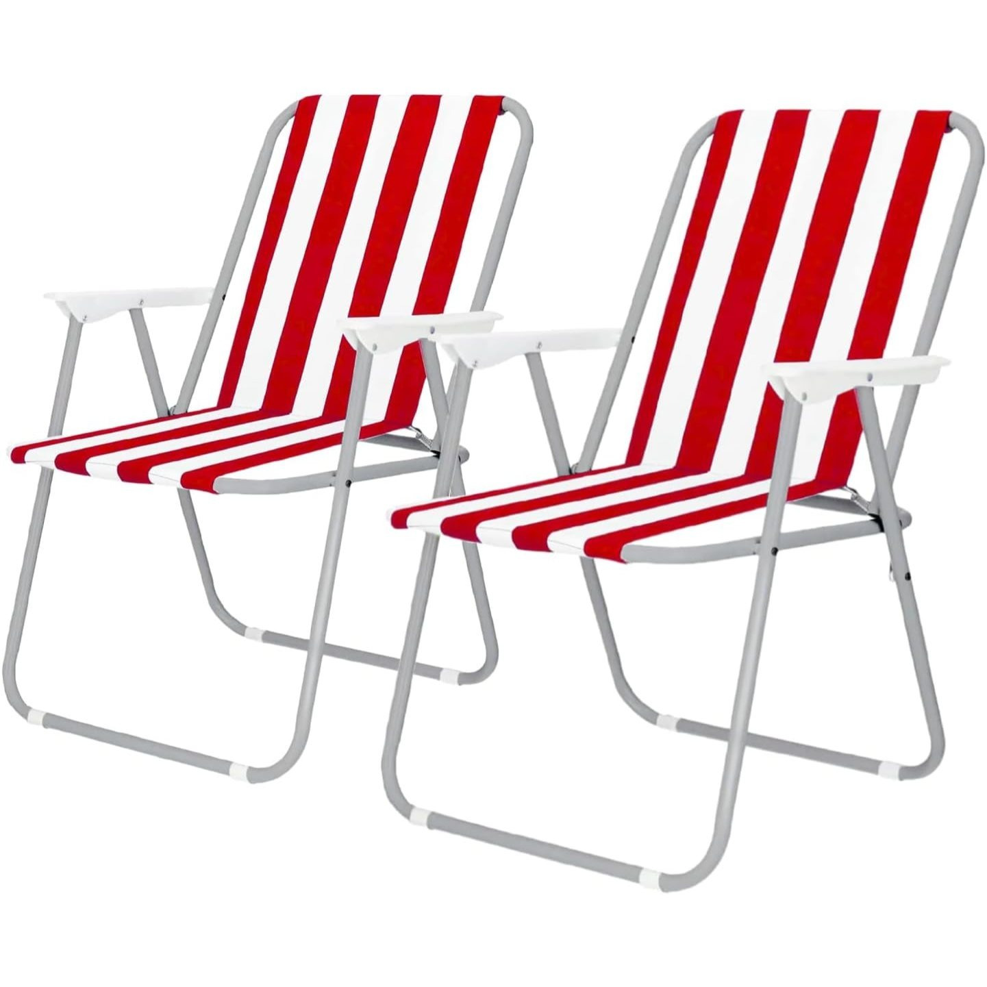 pack de 2 sillas de playa plegables con reposabrazos sillas camping silla playa plegable portátil para ocio   camping 74x52x38cm