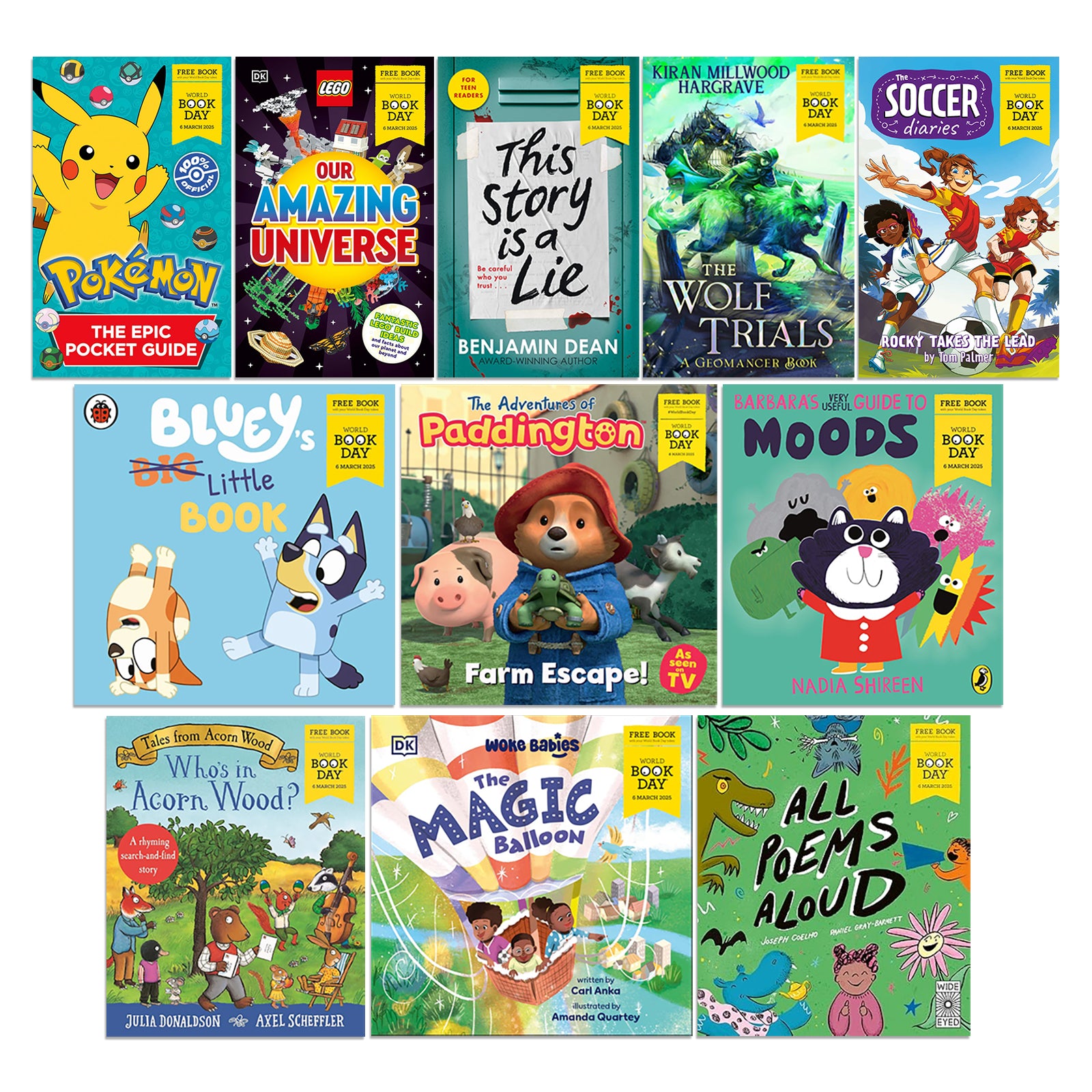 TEMU World Book Day 2025 Collection: 11 Paperback Books For Young Readers