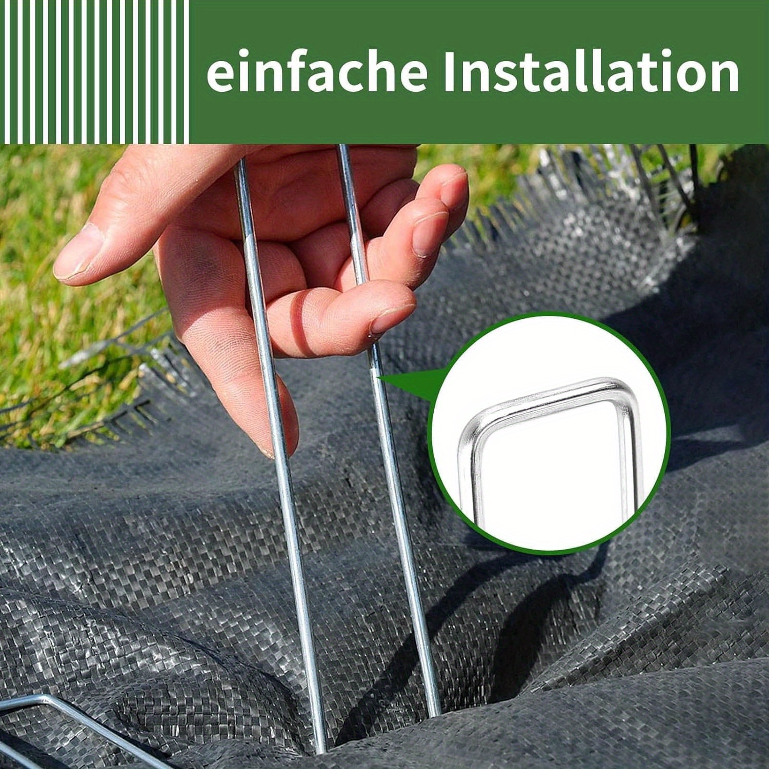 E-shop Stück Erdanker aus Stahl 150x30x2.5mm U-Form Rostfreier verzinkter Erdspieß Bodenhaken Boden Heringe Pflocke Pfähle für Befestigung von