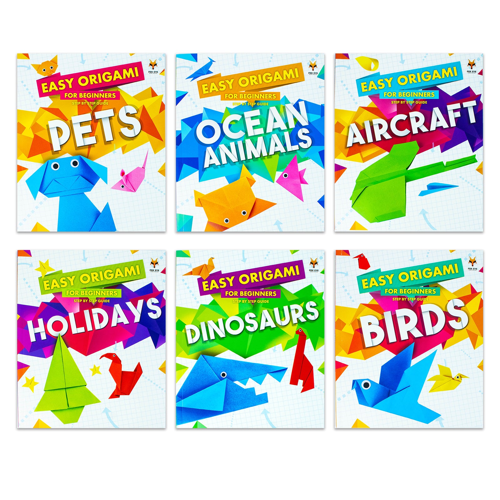TEMU Step By Step Guide To Easy Origami For Beginners 8 Books Set Collection (aircraft, Birds, Dinosaurs, Farm Animals, Holidays, Jungle Animals,