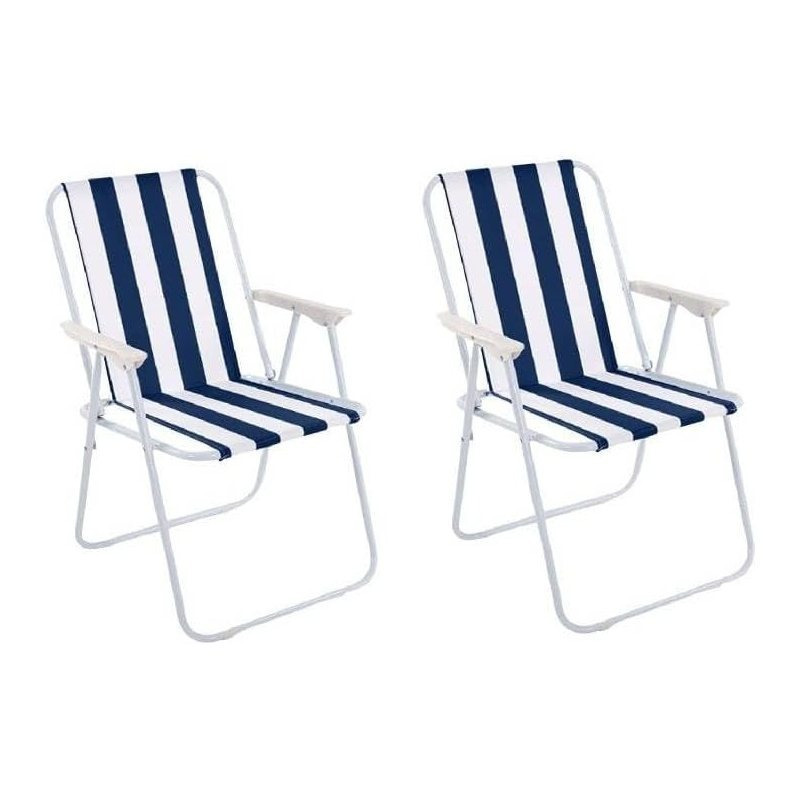 TEMU 2-pack Folding Beach Chairs With Armrests, Portable Camping Chairs For Outdoor Leisure, 74x52x38cm